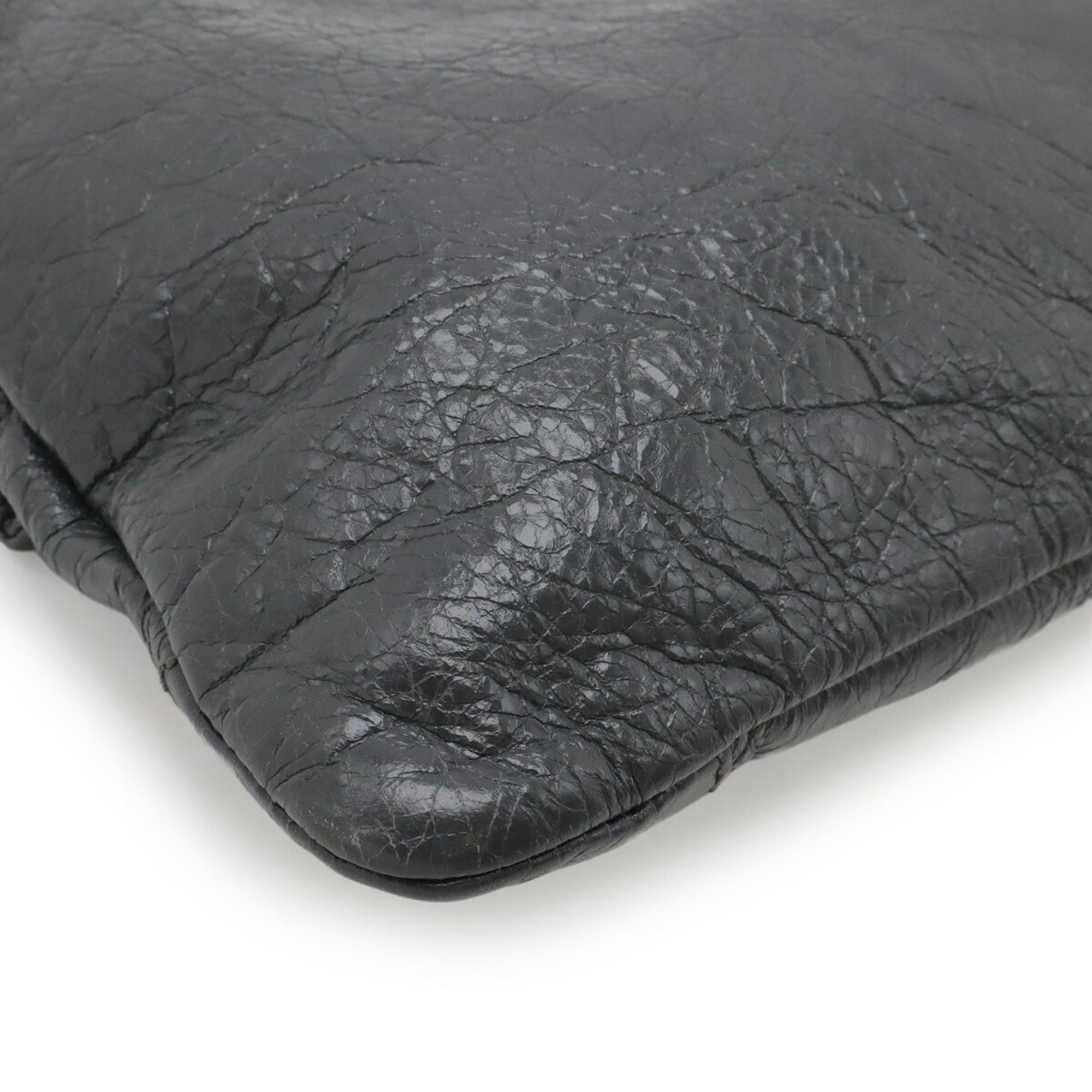 Balenciaga BALENCIAGA The Giant Envelope Clutch Bag Shoulder Leather Dark Gray 327079 Size ONE SIZE - 4 Thumbnail