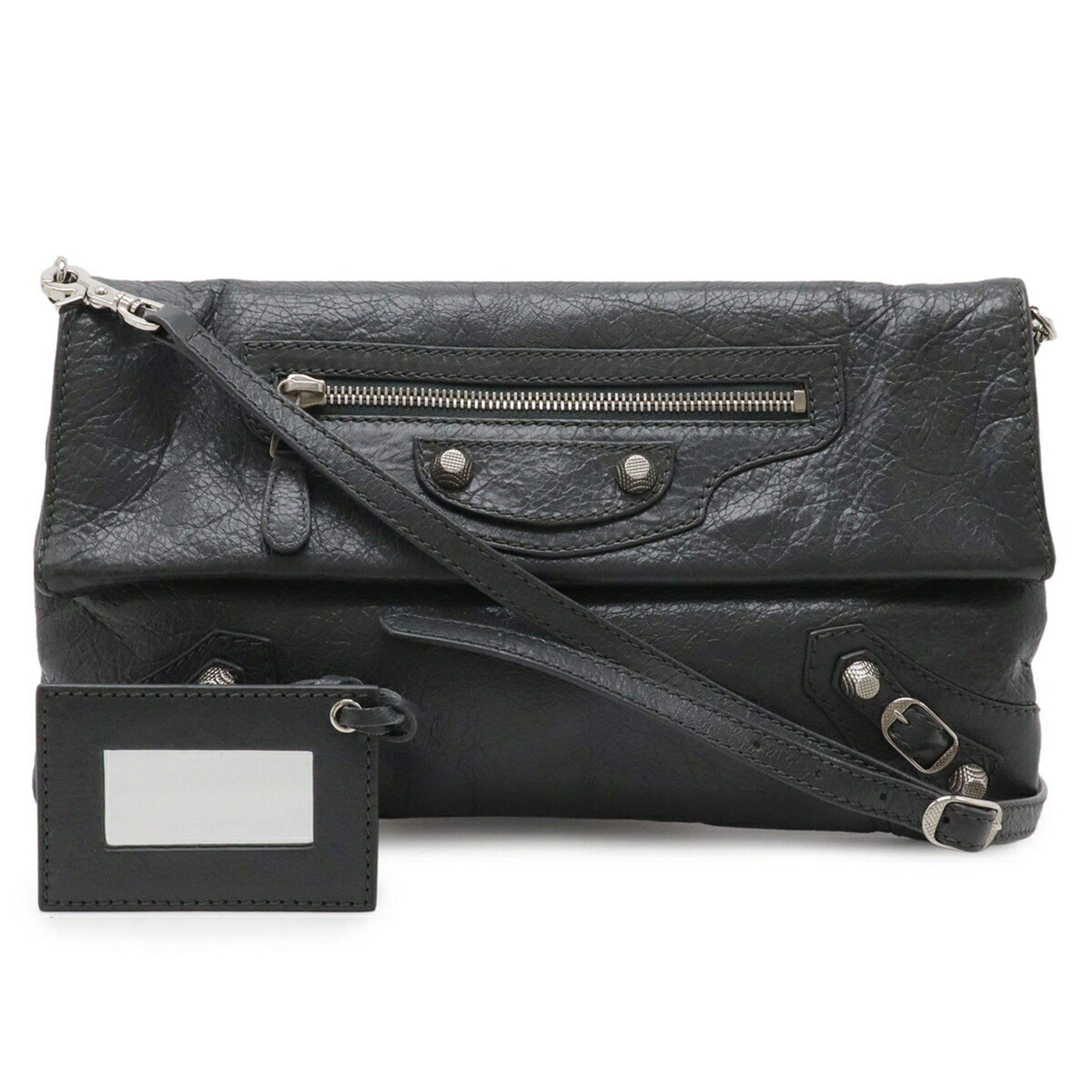 Balenciaga BALENCIAGA The Giant Envelope Clutch Bag Shoulder Leather Dark Gray 327079 Size ONE SIZE - 2 Thumbnail