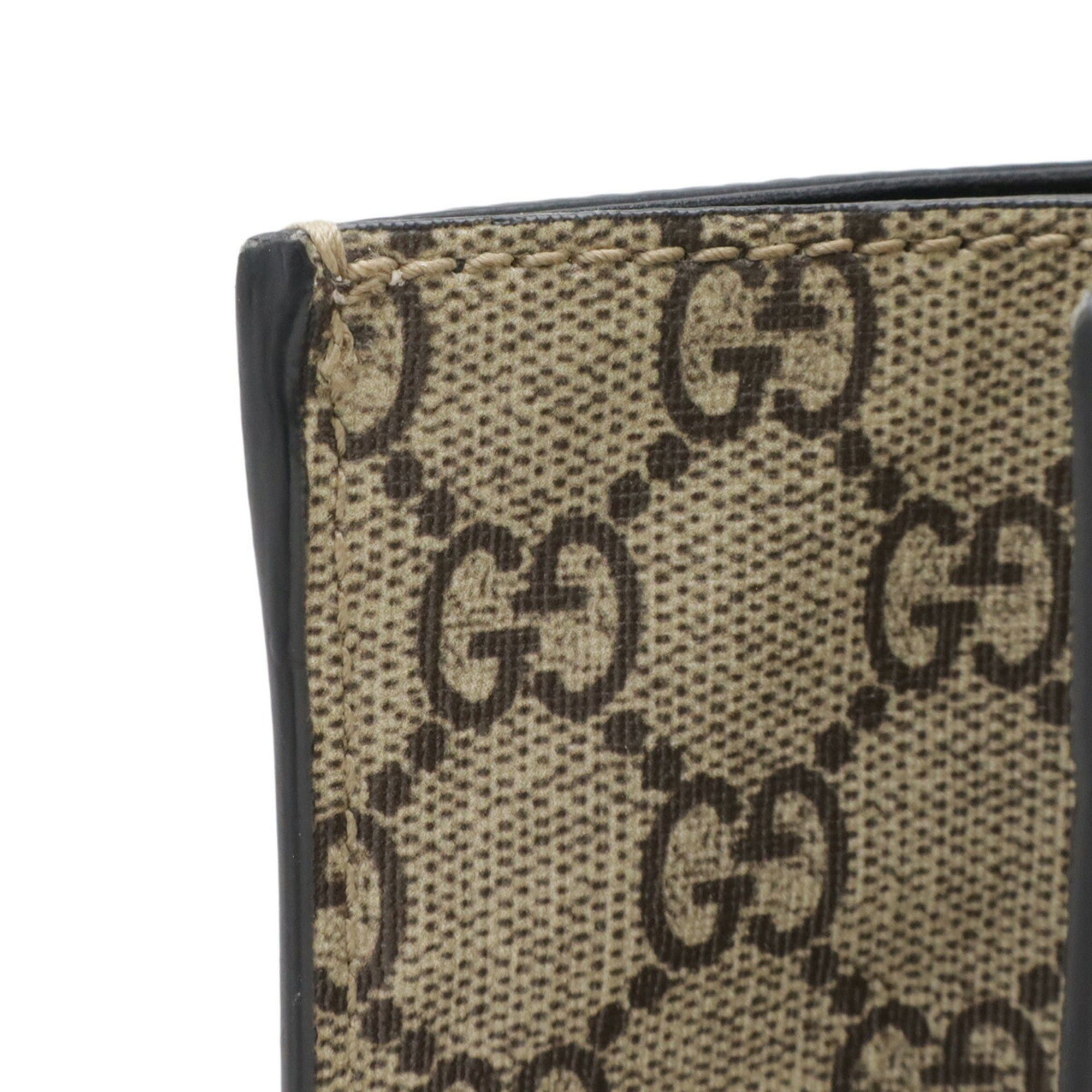 Gucci GUCCI GG Supreme Bee Print Tote Bag/Shoulder Bag, Leather, Khaki Beige/Black, 450950 Size ONE SIZE - 5 Thumbnail