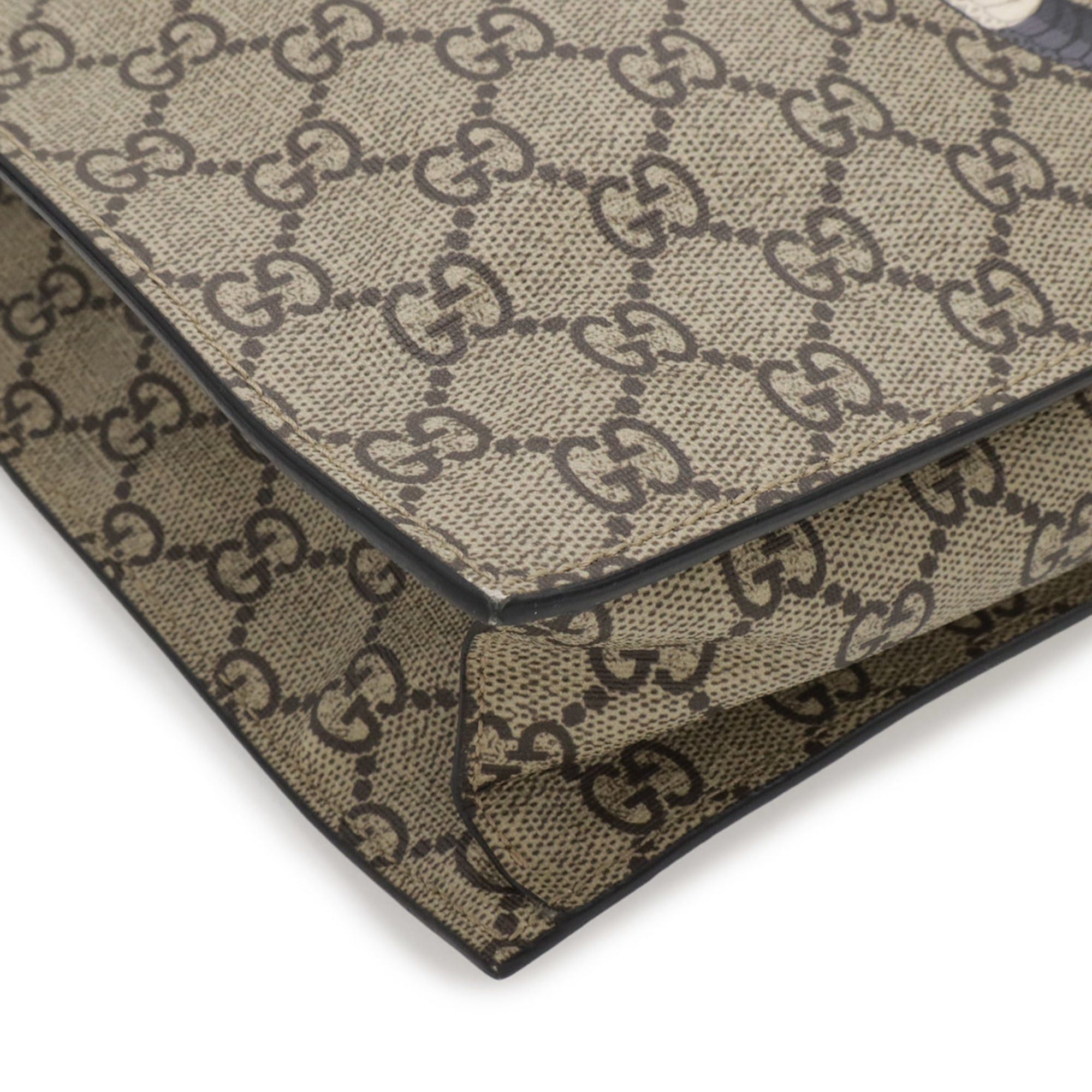 Gucci GUCCI GG Supreme Bee Print Tote Bag/Shoulder Bag, Leather, Khaki Beige/Black, 450950 Size ONE SIZE - 4 Thumbnail