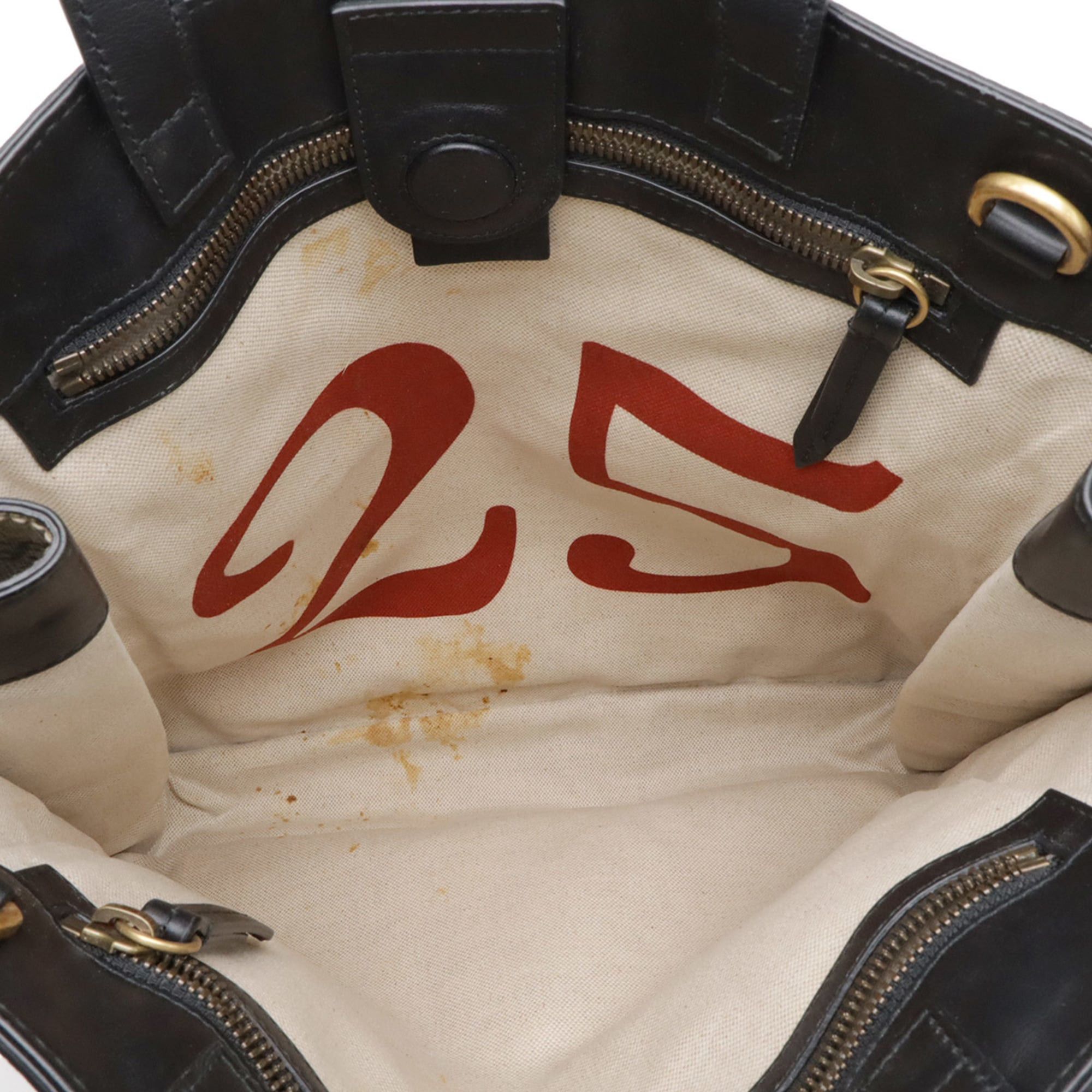Gucci GUCCI GG Supreme Bee Print Tote Bag/Shoulder Bag, Leather, Khaki Beige/Black, 450950 Size ONE SIZE - 8 Thumbnail
