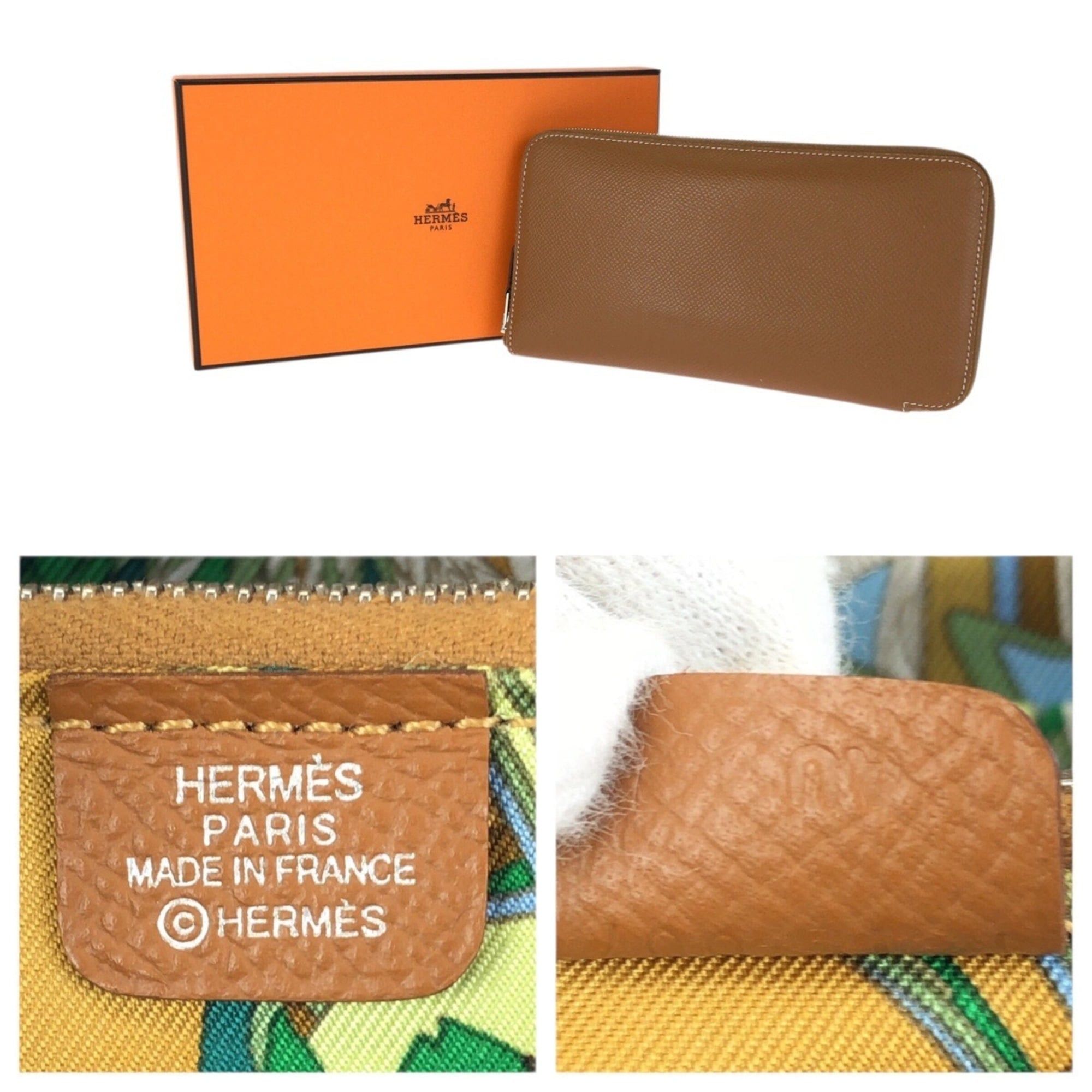 Hermes HERMES Azap Long Silk In Gold Brown Silver Hardware Veau Epsom Leather Wallet Round Zipper Y Stamp Women's Size ONE SIZE - 5 Thumbnail
