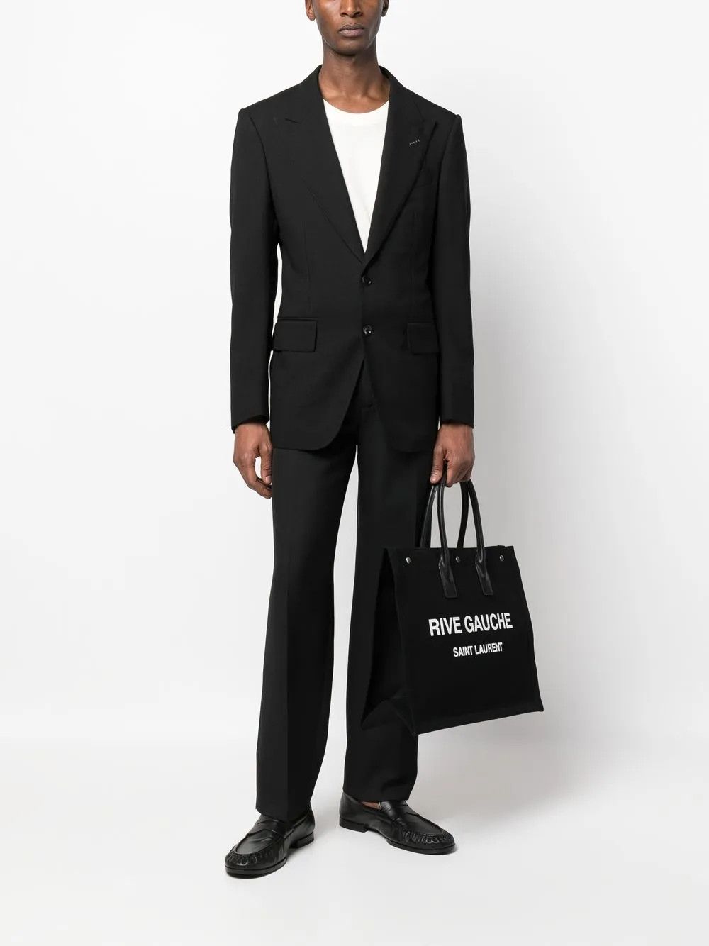 Saint Laurent Paris black large Rive Gauche tote bag Size ONE SIZE - 2 Thumbnail