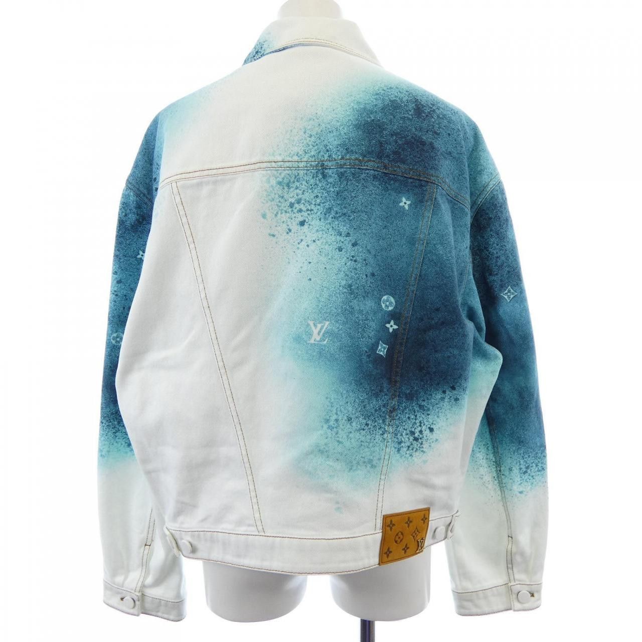 Louis Vuitton Louis Vuitton Louis Vuitton LV Spray Denim Jacket Denim Jacket Textile Outerwear HOA10WU14 DUTY FREE for USA Size ONE SIZE - 2 Thumbnail