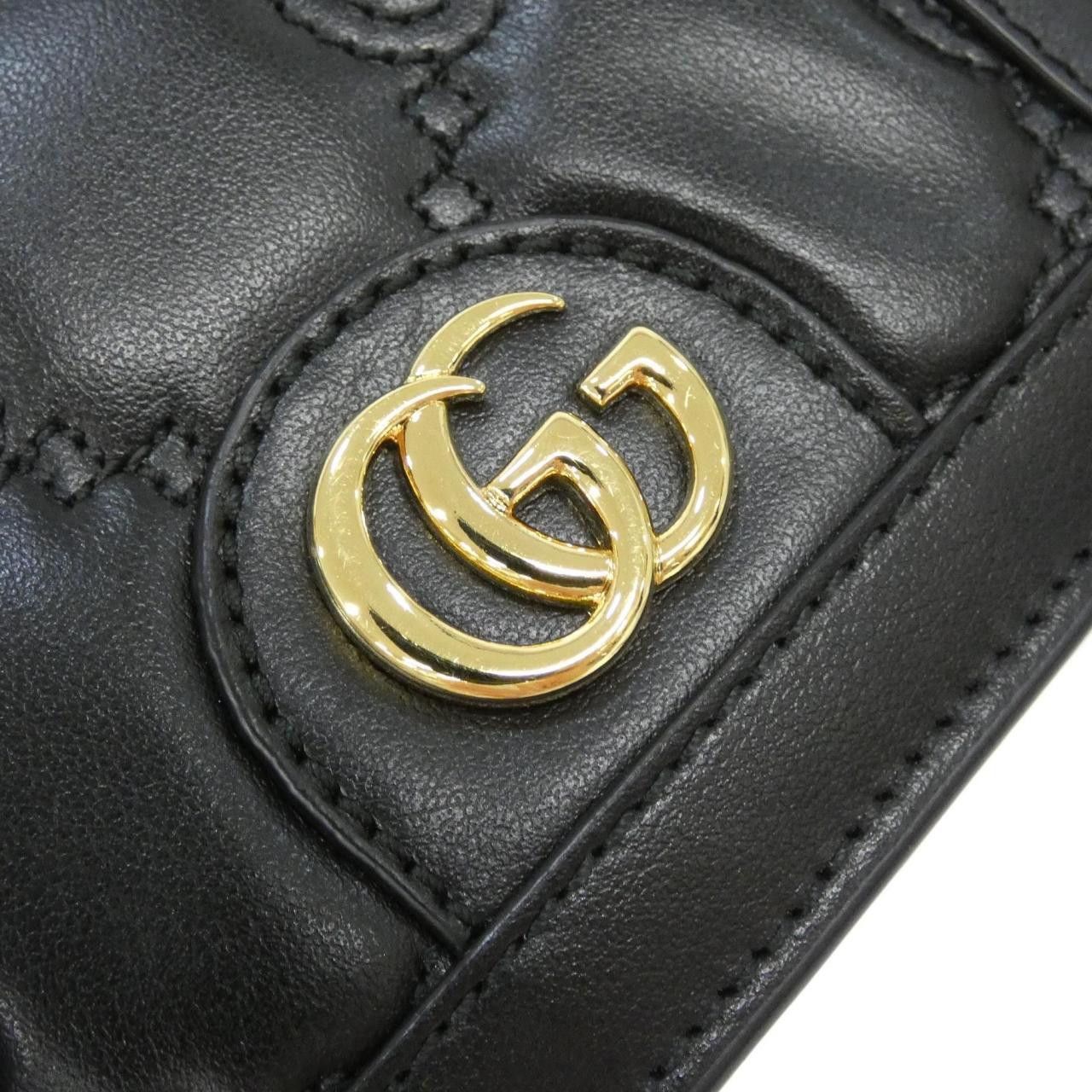 Gucci Gucci Gucci GG Marmont Matelasse Leather Wallet Leather Short Wallet 723786UM8IG DUTY FREE for USA Size ONE SIZE - 4 Thumbnail