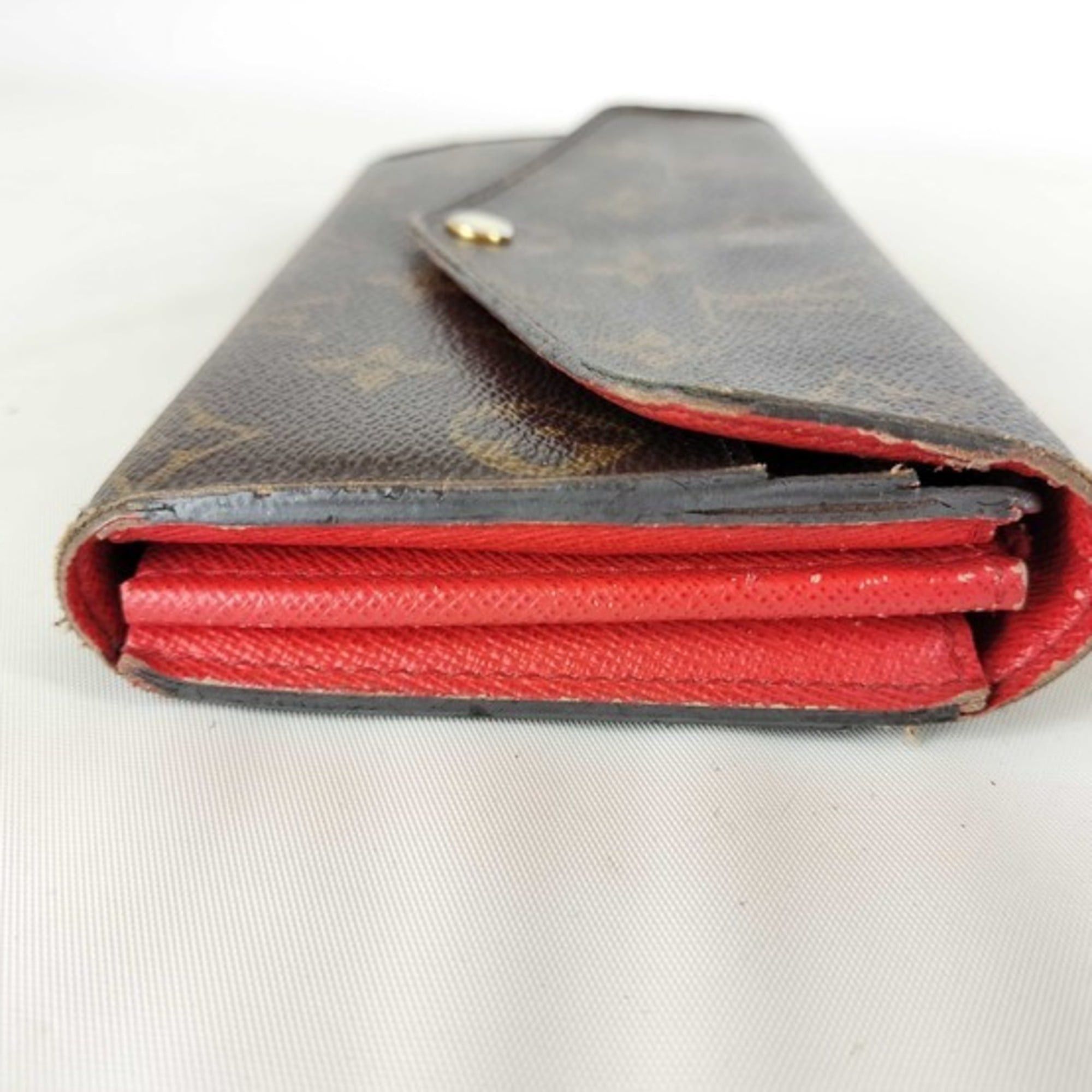 Louis Vuitton Louis Vuitton Long Wallet Portefeuille Sarah M62236 Brown x Coquelicot Monogram Women's Flap Size ONE SIZE - 3 Thumbnail