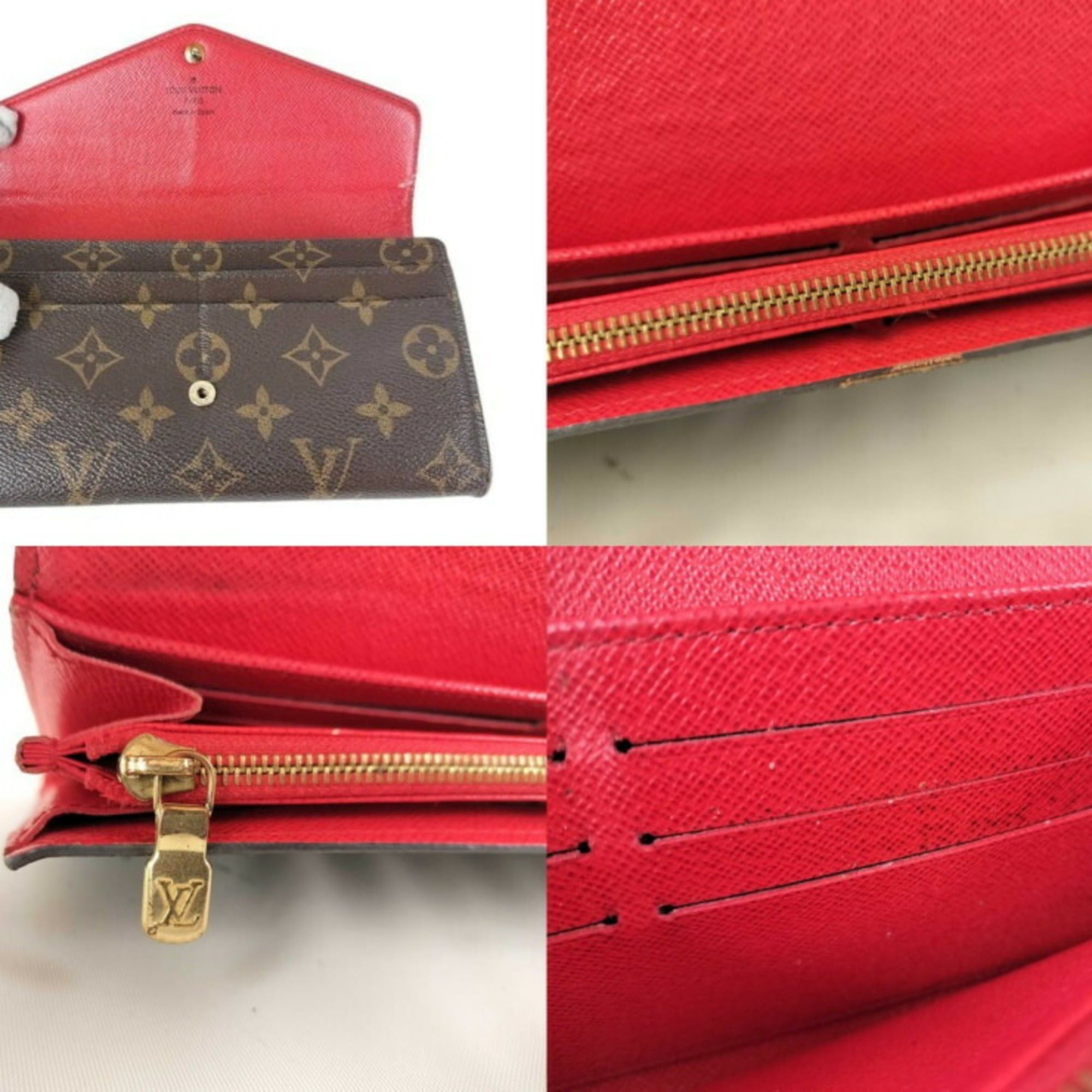 Louis Vuitton Louis Vuitton Long Wallet Portefeuille Sarah M62236 Brown x Coquelicot Monogram Women's Flap Size ONE SIZE - 6 Thumbnail