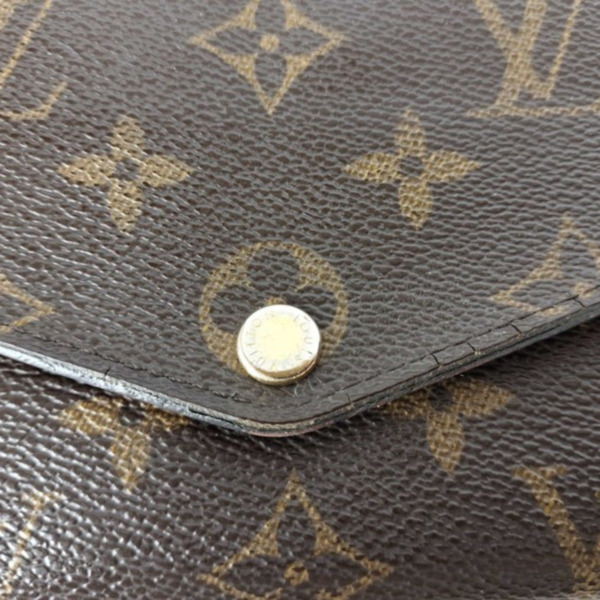 Louis Vuitton Louis Vuitton Long Wallet Portefeuille Sarah M62236 Brown x Coquelicot Monogram Women's Flap Size ONE SIZE - 4 Thumbnail