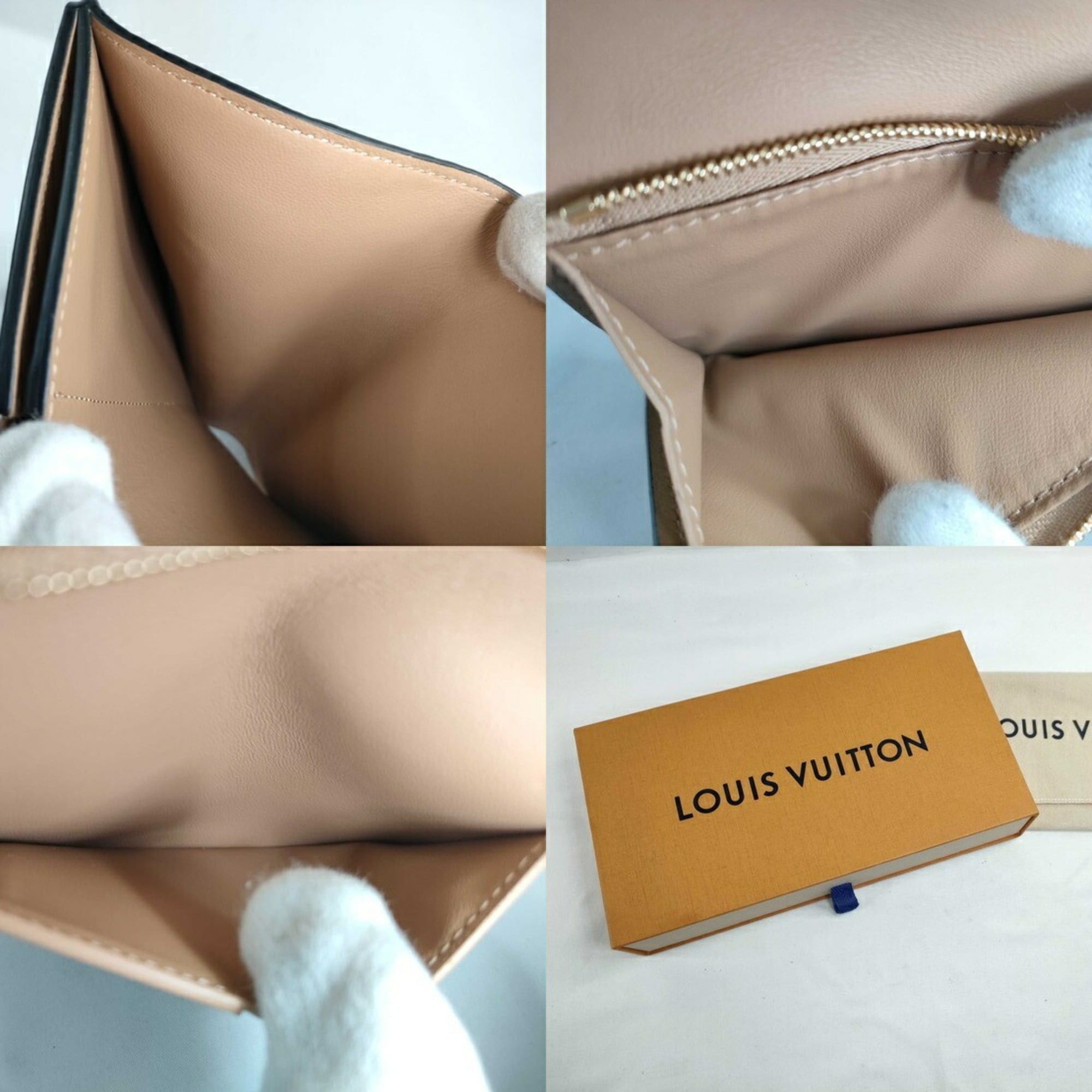 Louis Vuitton Louis Vuitton Bi-fold Wallet LV Vertical Compact M81561 Noir Taurillon Leather Women's Size ONE SIZE - 7 Thumbnail