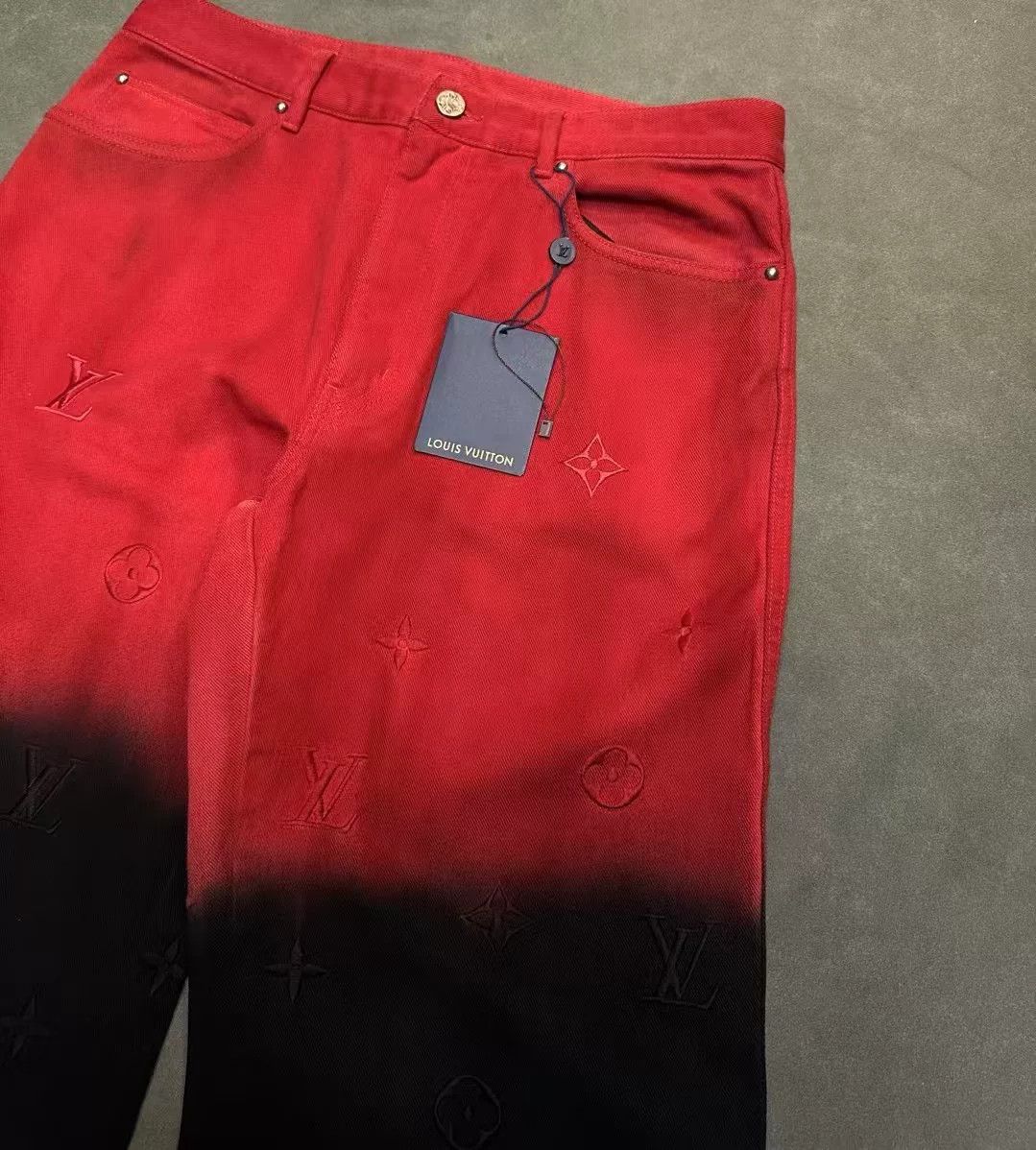 Louis Vuitton Louis Vuitton Gradient Logo Embroidered Straight Jeans Size US 32 / EU 48 - 3 Thumbnail