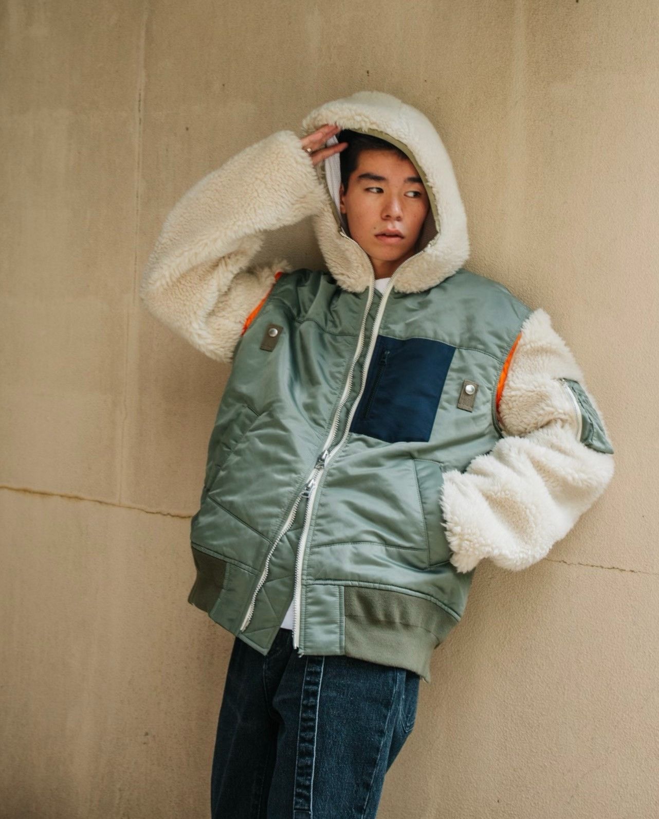 Sacai Sacai Color-block Zip-up Hooded Jacket Size US L / EU 52-54 / 3 - 6 Thumbnail