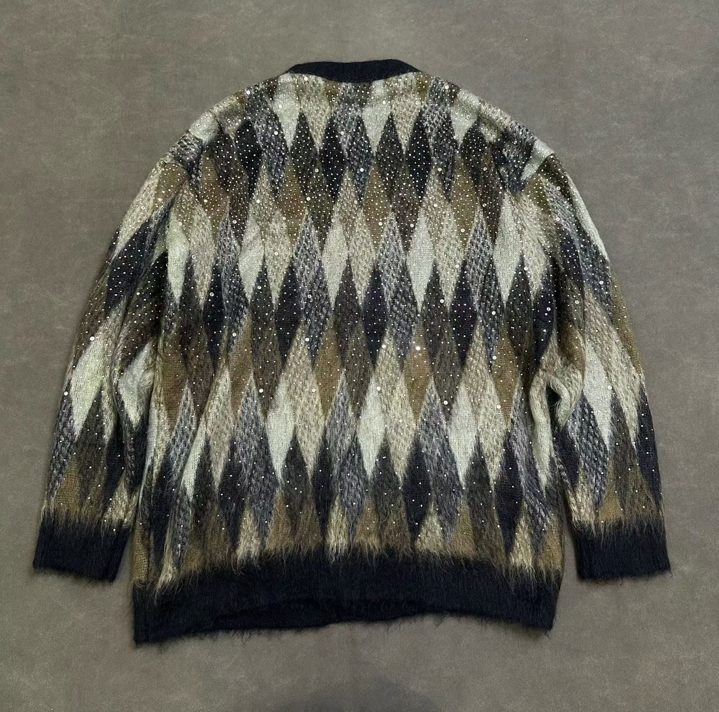 Hedi Slimane Celine FW22 Sequin Mohair Long Cardigan Size XXL / US 16-18 / IT 52-54 - 2 Thumbnail