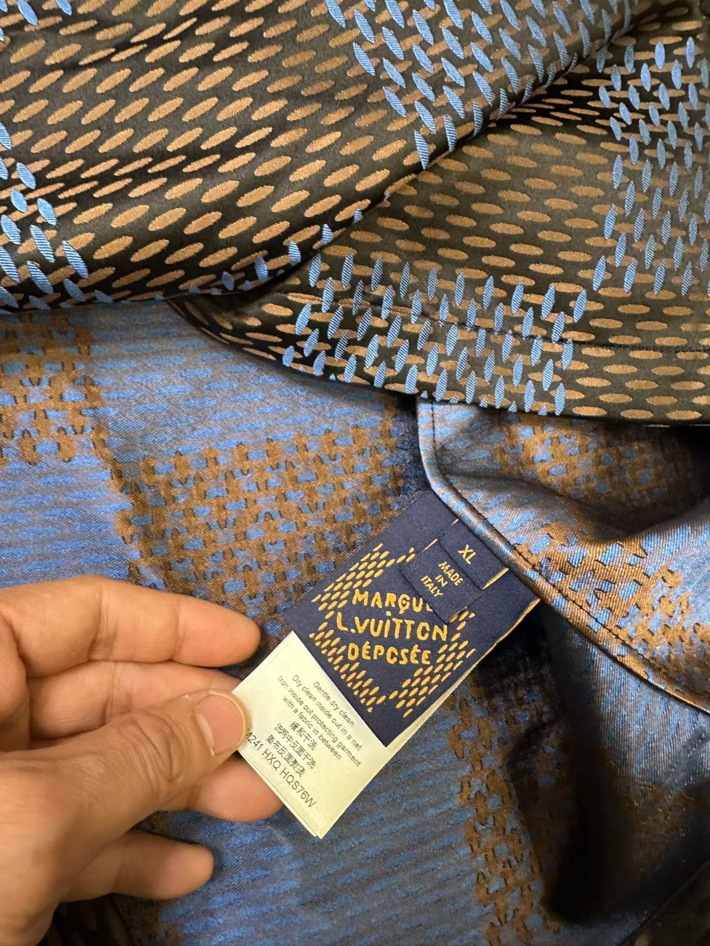 Louis Vuitton Louis Vuitton Damier Silk Shirt Jacket Size US XL / EU 56 / 4 - 4 Thumbnail