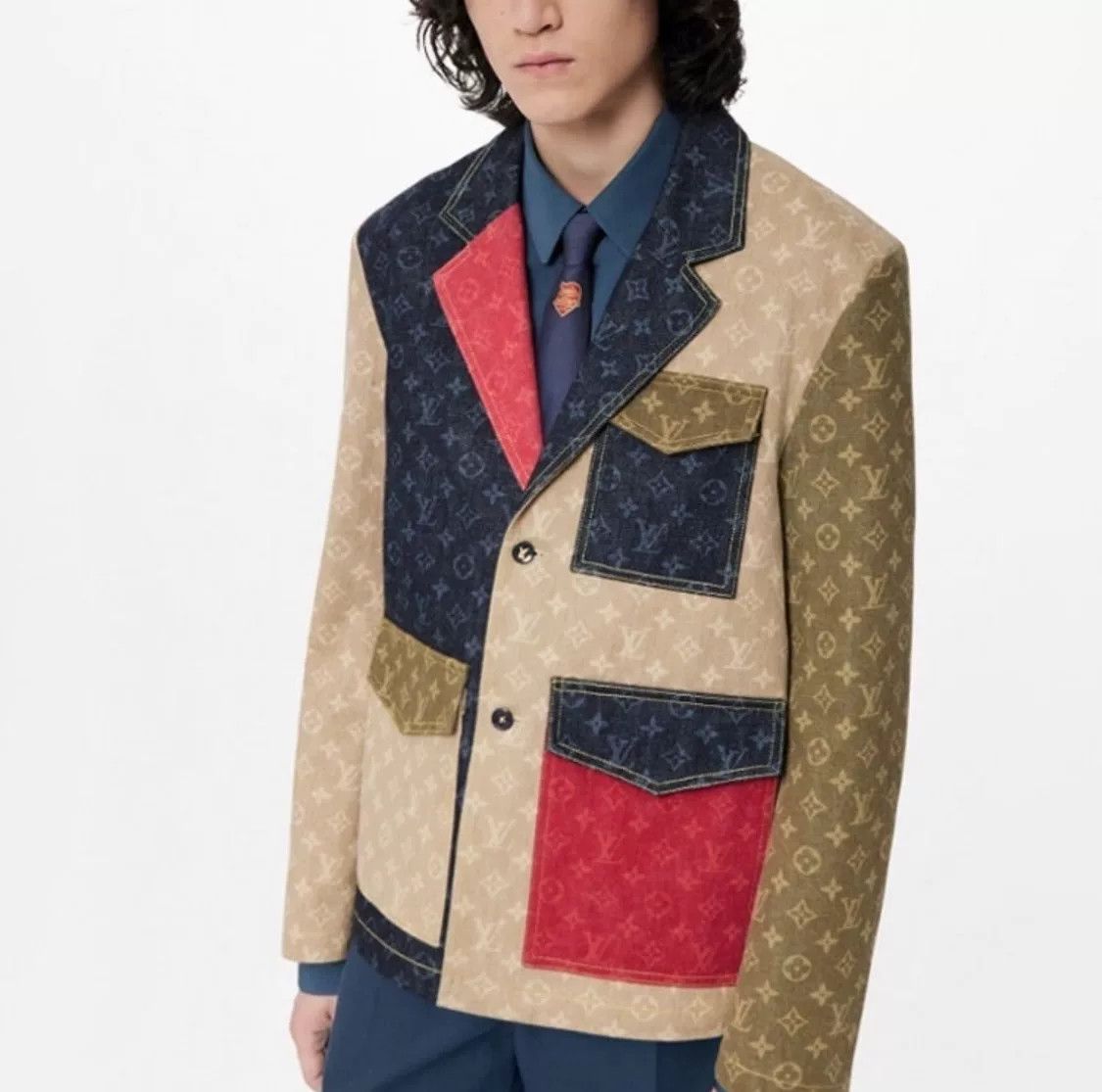Louis Vuitton Louis Vuitton Denim Patchwork Logo Suit Size US L / EU 52-54 / 3 - 7 Thumbnail