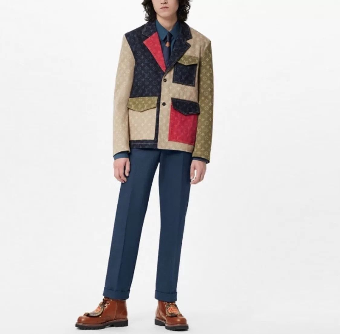 Louis Vuitton Louis Vuitton Denim Patchwork Logo Suit Size US L / EU 52-54 / 3 - 6 Thumbnail