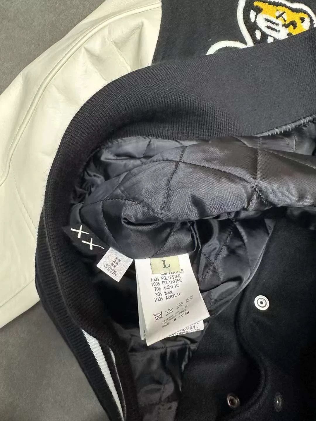 Human Made Human Made x Kaws Leather Sleeve Baseball Jacket Size US L / EU 52-54 / 3 - 5 Thumbnail