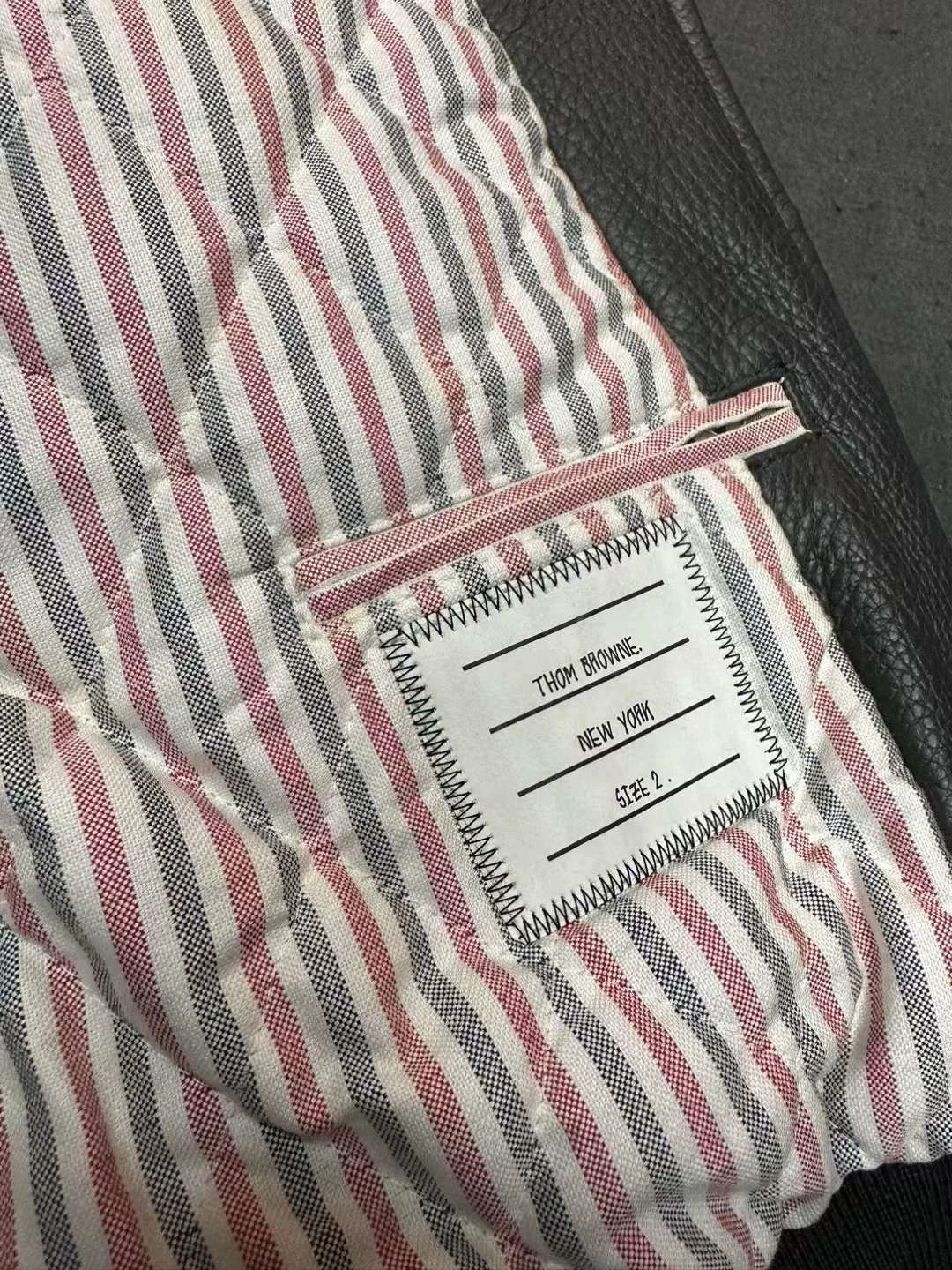 Thom Browne Thom Browne TB Leather Varsity Bomber Jacket Size US M / EU 48-50 / 2 - 6 Thumbnail