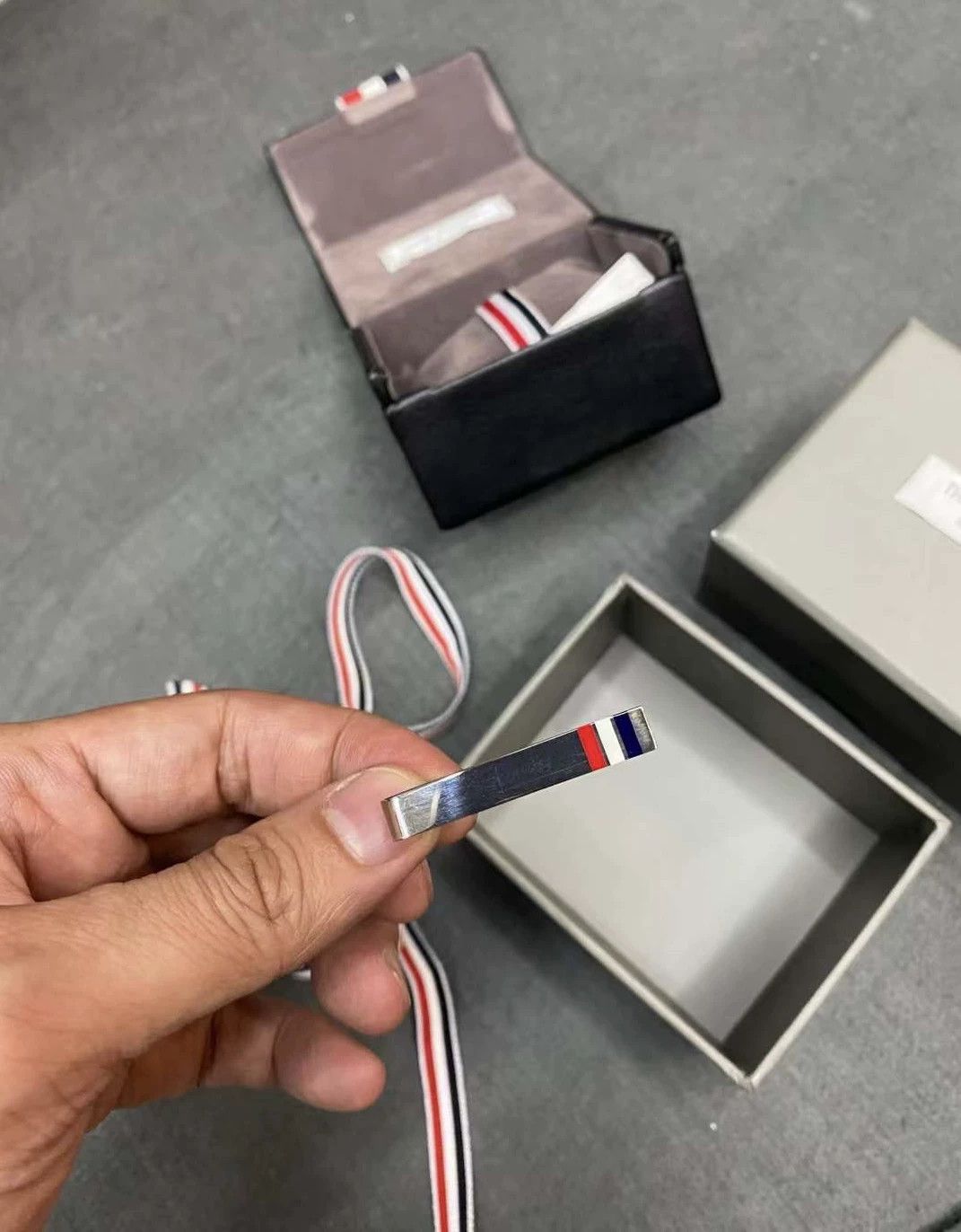 Thom Browne THOM BROWNE Sterling Silver Enamel Tie Clip Size ONE SIZE - 3 Thumbnail