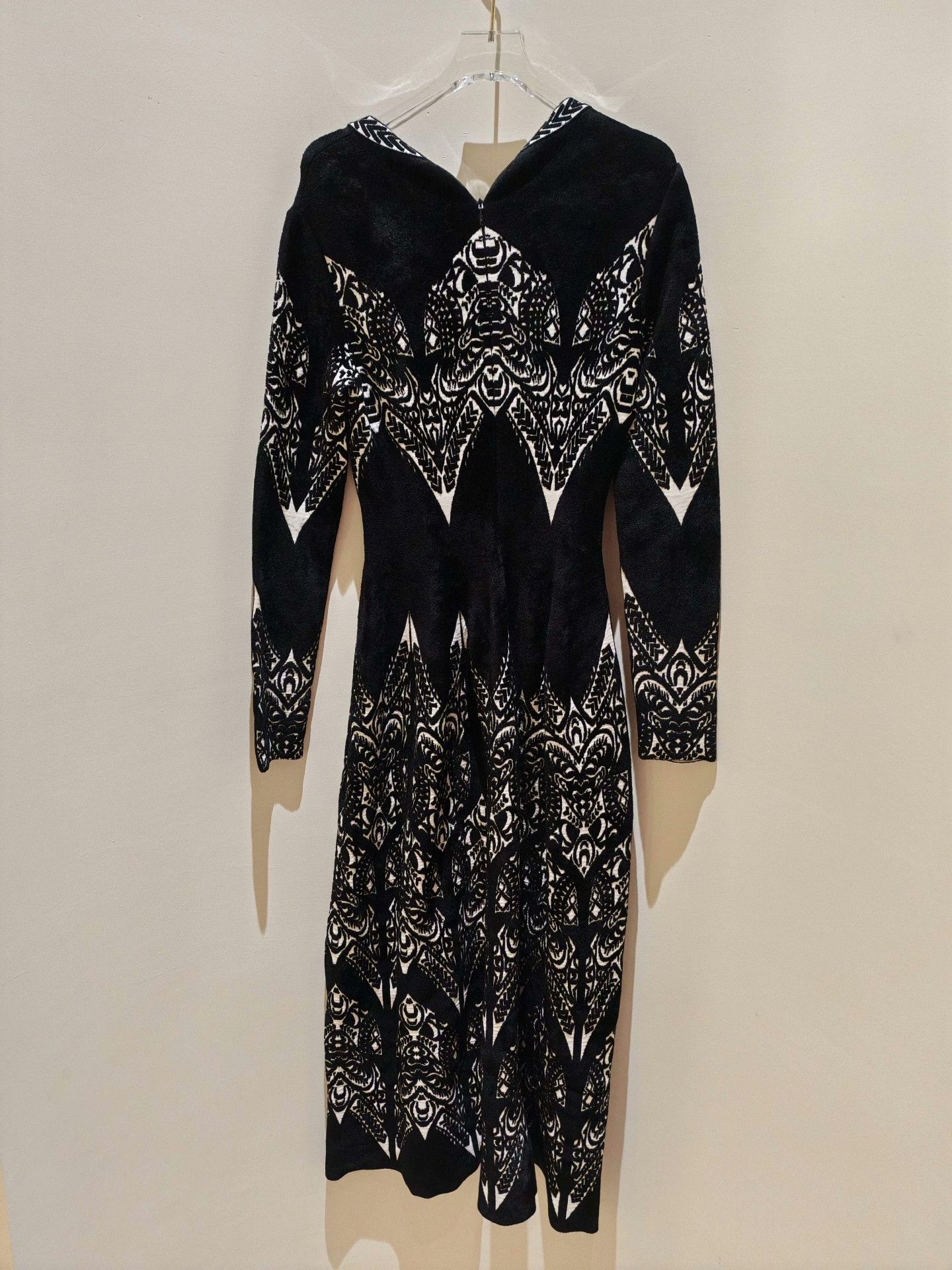 Alaia ALAIA Long-Sleeve Printed Knit Dress Size S / US 4 / IT 40 - 4 Thumbnail