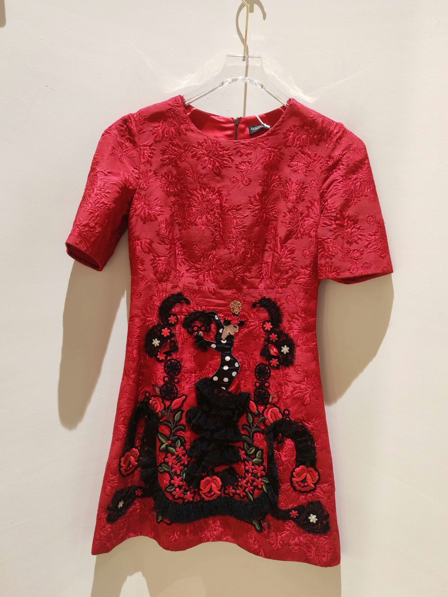 Dolce & Gabbana Dolce&Gabbana Red Embroidered Dress Size S / US 4 / IT 40 - 3 Thumbnail