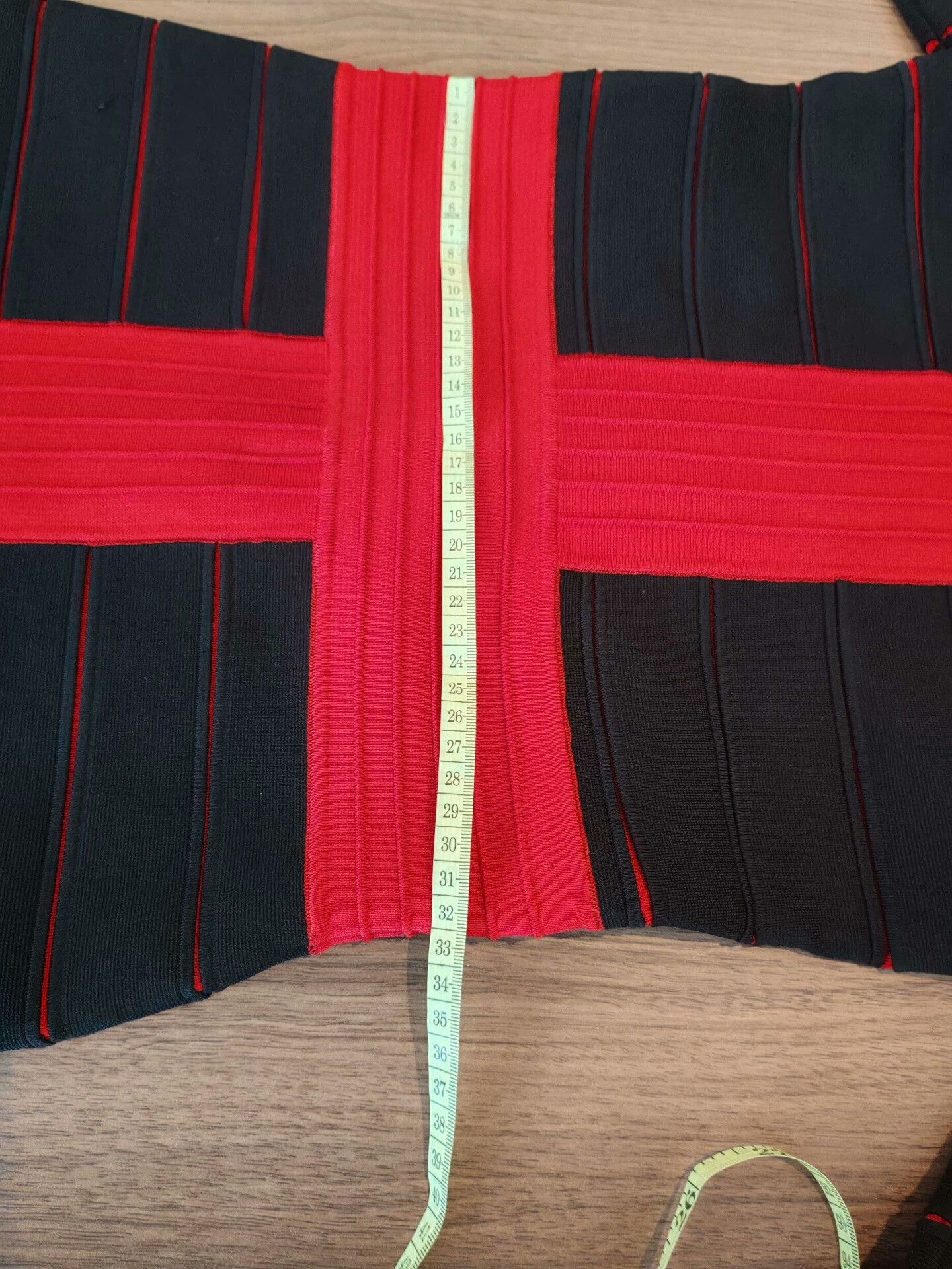 Balmain Balmain Red Black Bandage Knit Off-Shoulder Dress Size XS / US 0-2 / IT 36-38 - 6 Thumbnail