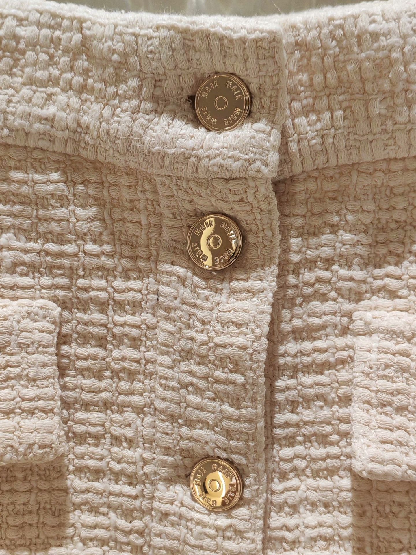 Maje Maje Metallic Button A-Line Tweed Skirt Size 36" / US 14 / IT 50 - 3 Thumbnail