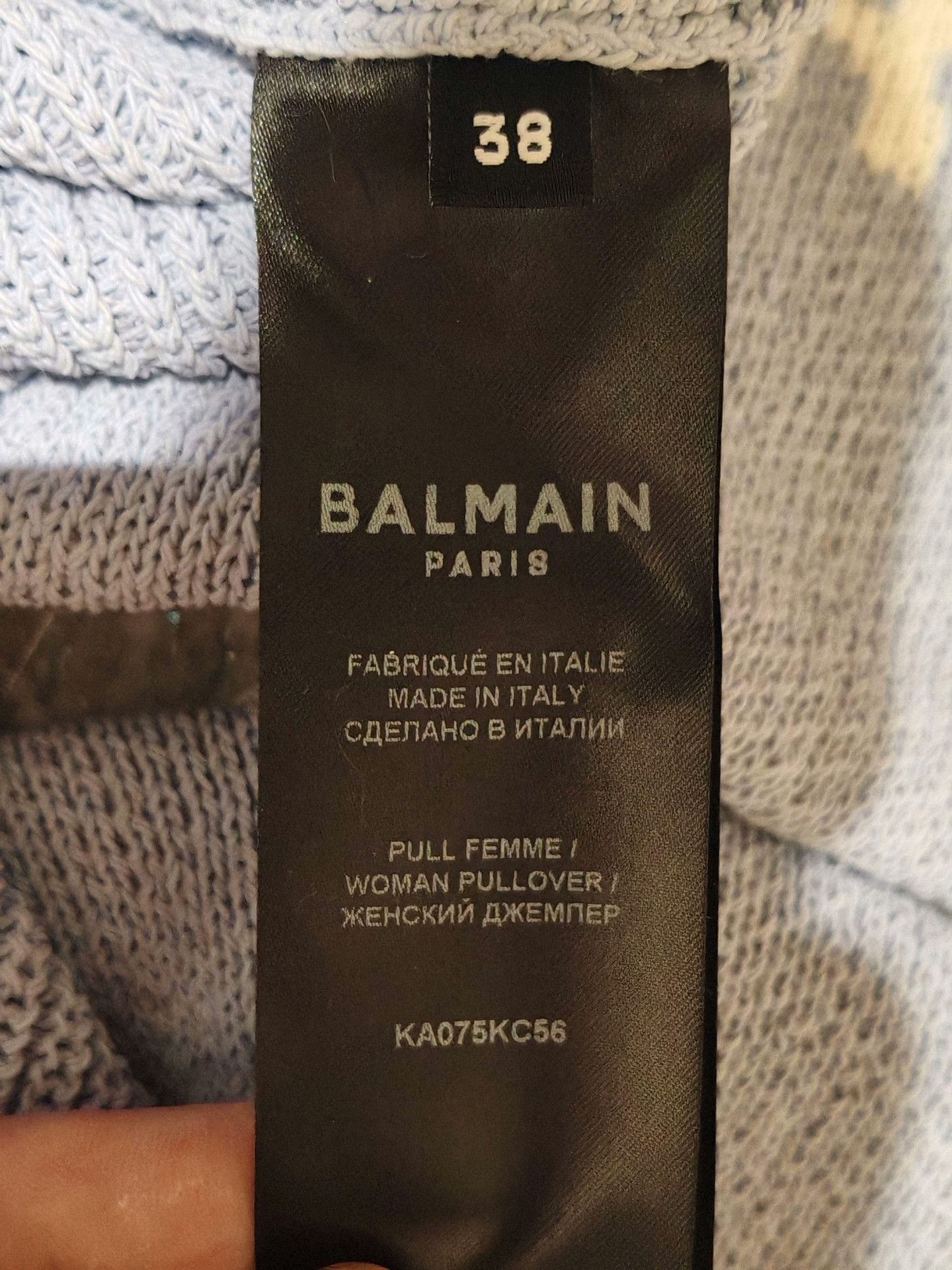 Balmain Balmain Gray Knit Off-Shoulder Top Size S / US 4 / IT 40 - 5 Thumbnail