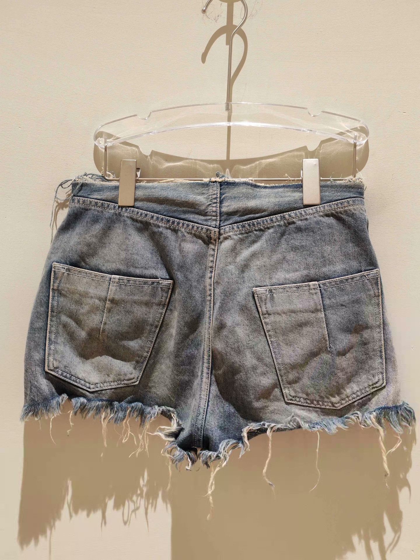 Unravel Project Unravel Project Distressed Lace-Up Denim Shorts Size 25" / US 0 / IT 36 - 2 Thumbnail