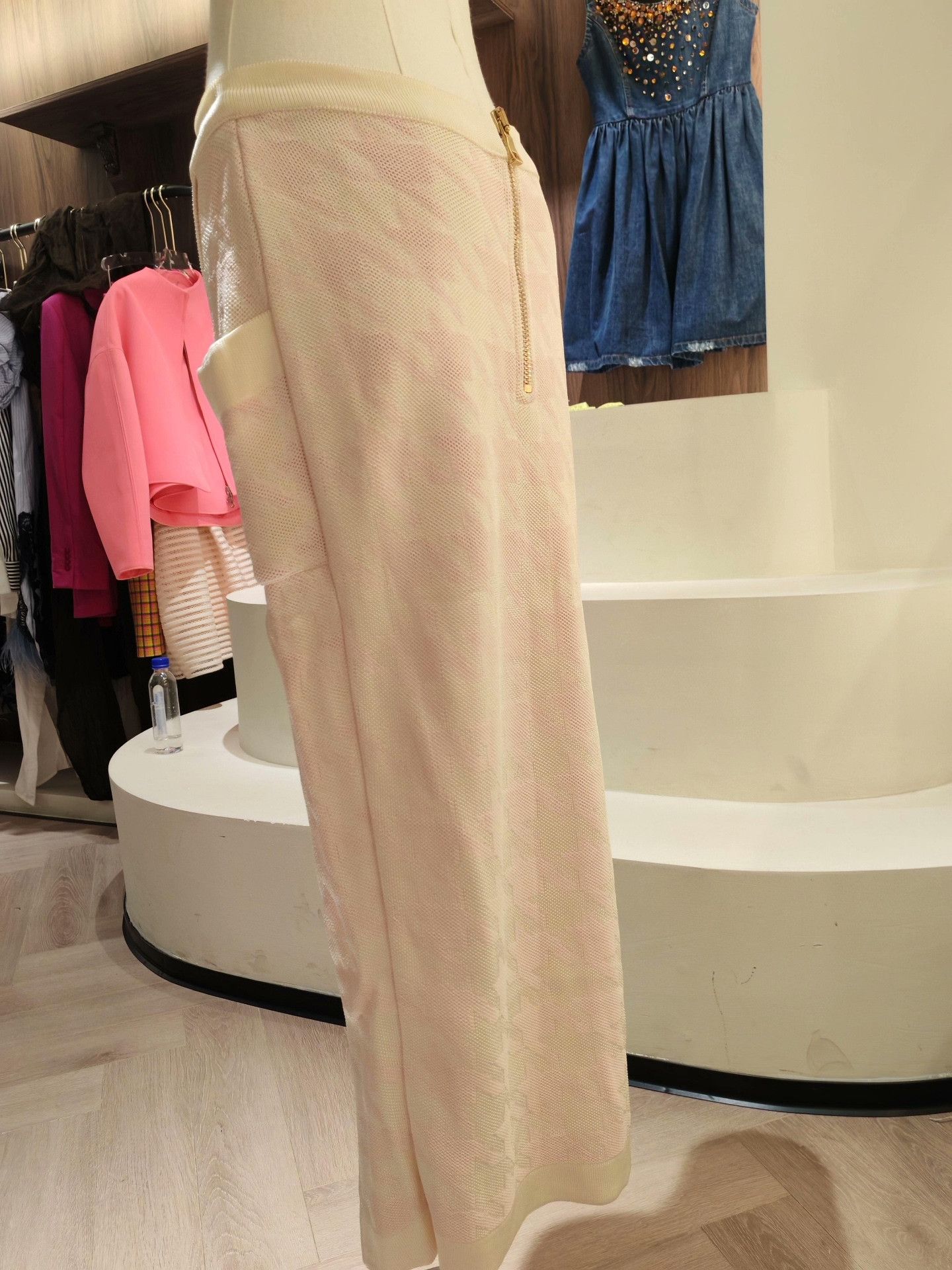 Balmain Balmain Light Pink Mesh Knit Wrap Skirt Size 36" / US 14 / IT 50 - 3 Thumbnail