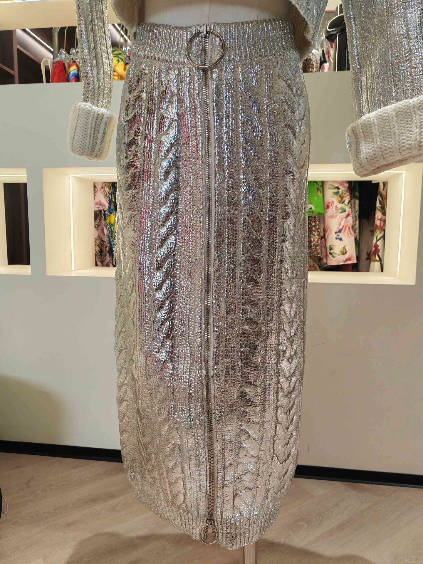 Balmain Balmain Silver Sequin Knit Set Size XS / US 0-2 / IT 36-38 - 3 Thumbnail