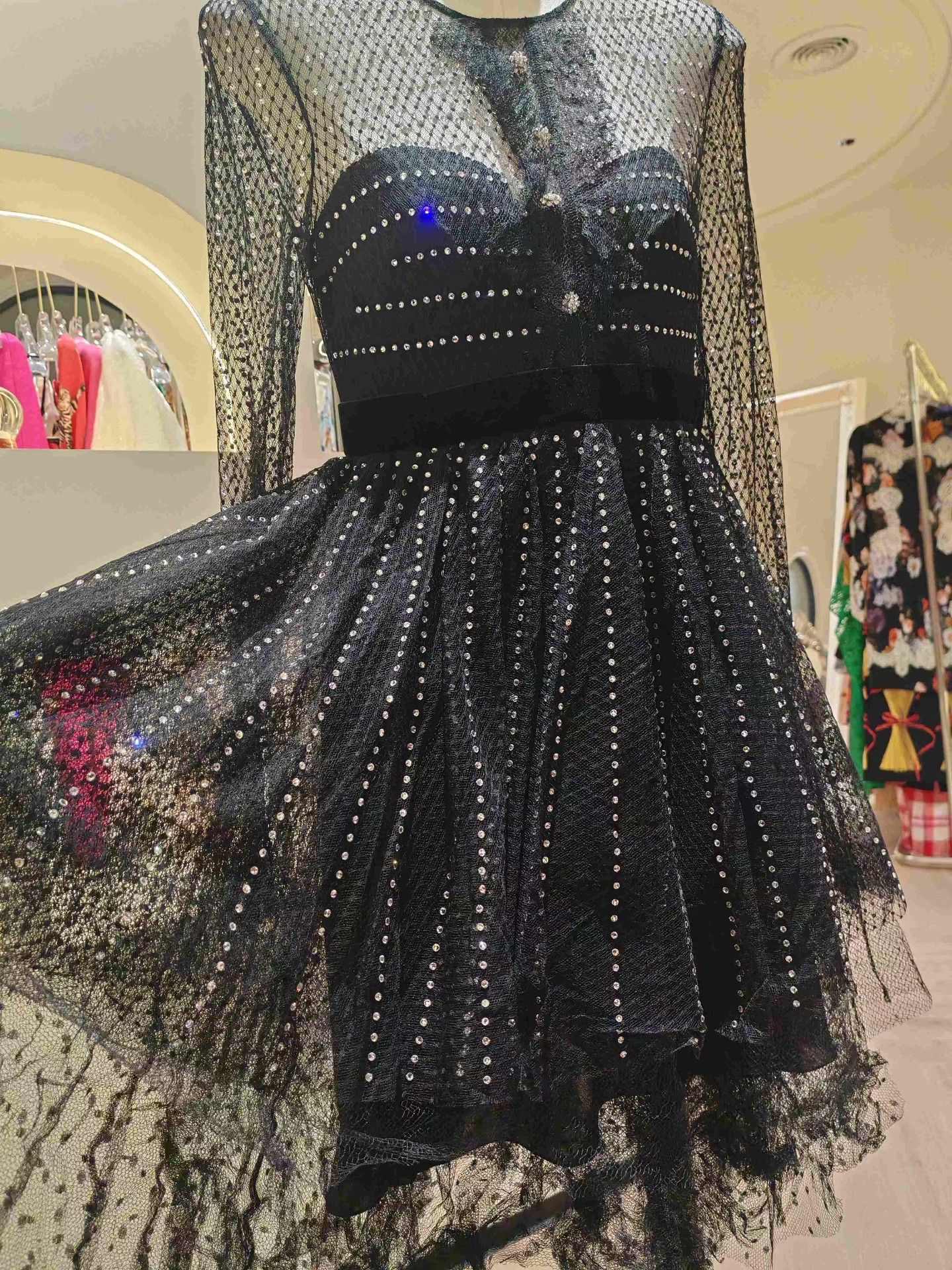 Philosophy di Lorenzo Serafini Philosophy Black Sequin Lace Dress Size XXS / US 00 / IT 34 - 7 Thumbnail