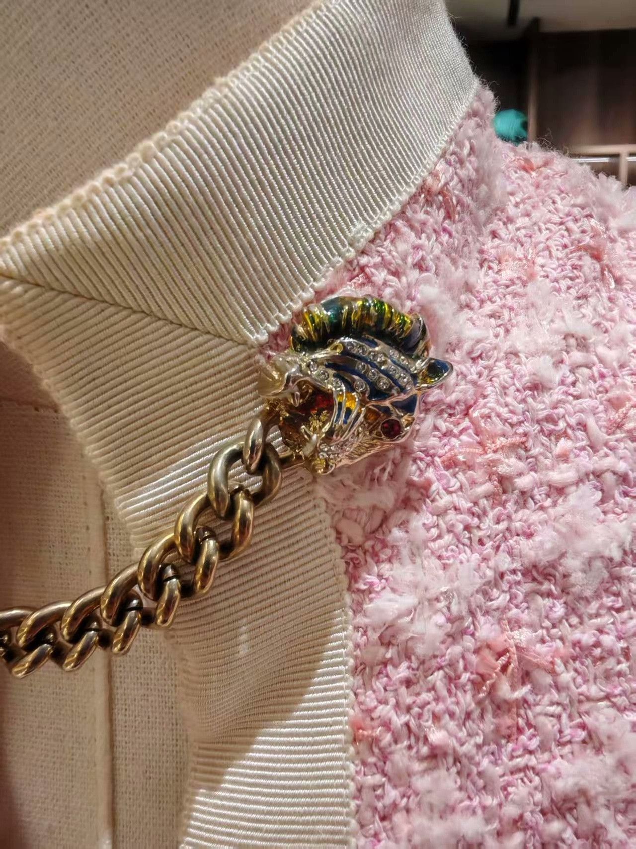 Gucci Gucci Pink Chain Tweed Dress Size S / US 4 / IT 40 - 5 Thumbnail