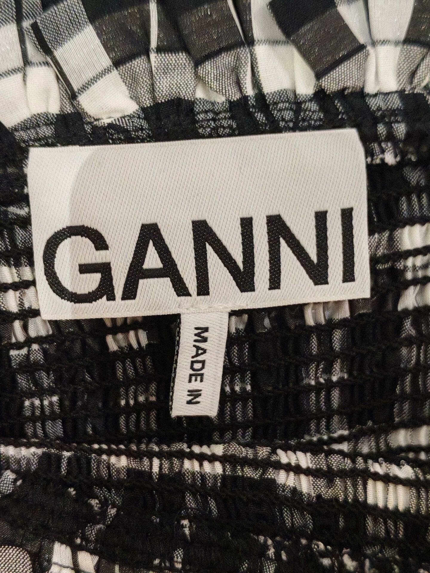 Ganni Ganni Black White Check Slip Dress Size XXS / US 00 / IT 34 - 3 Thumbnail