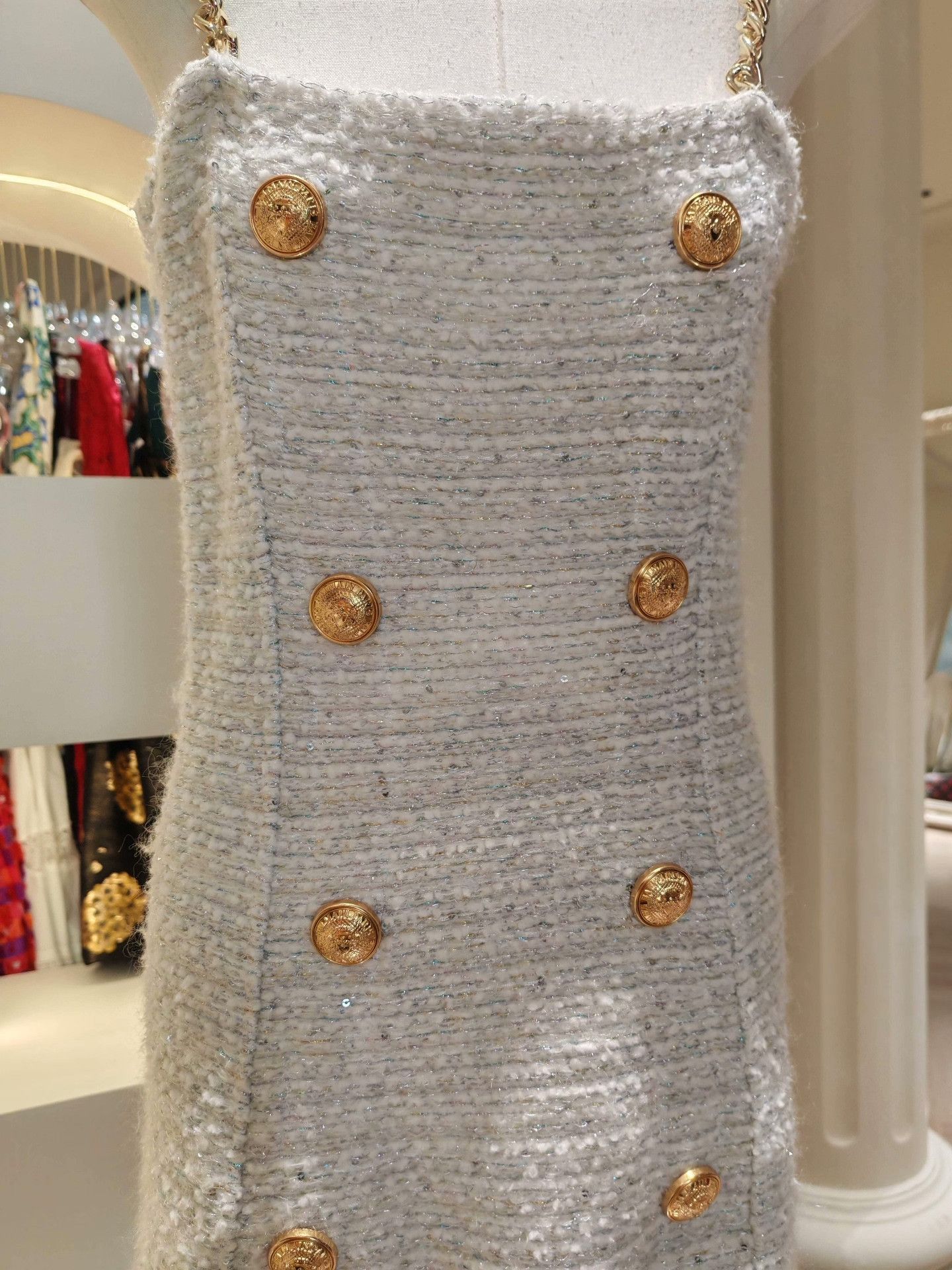 Balmain Balmain Tweed Camisole Mini Dress Size 38" / US 16 / IT 52 - 3 Thumbnail