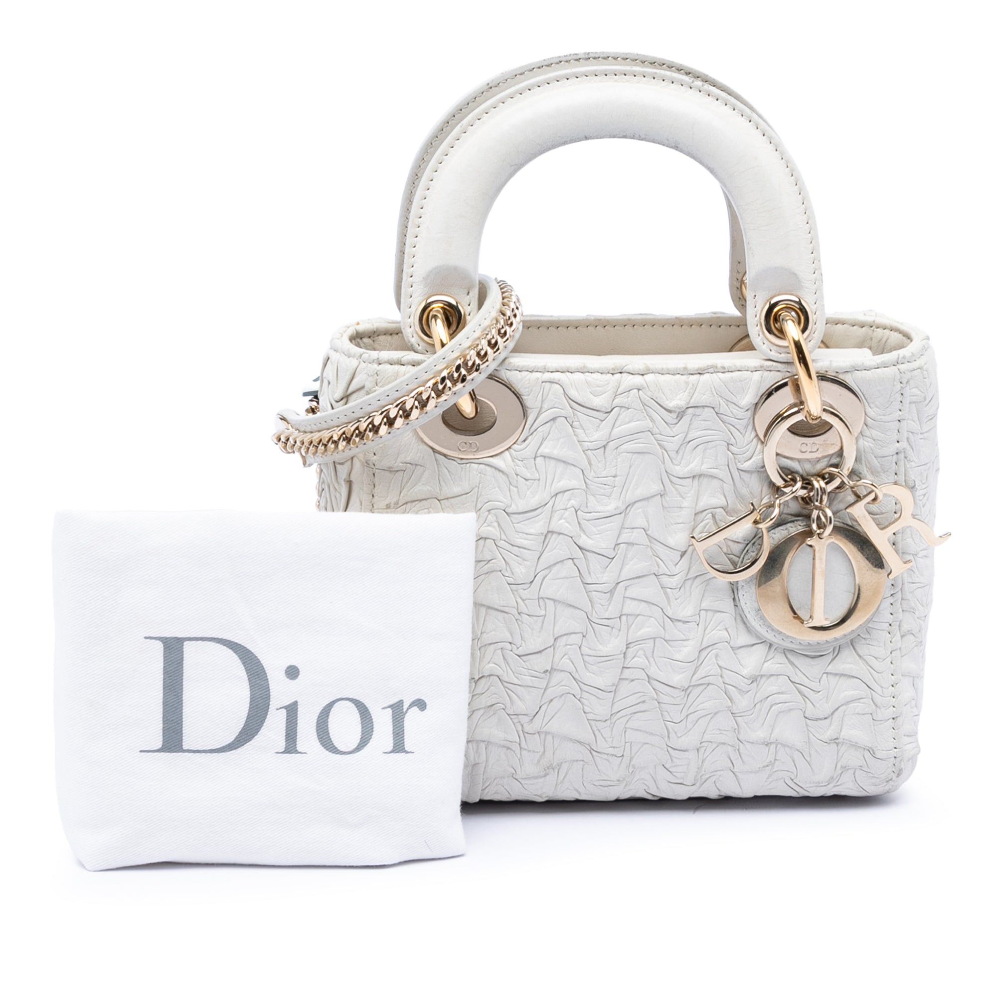 Dior Mini Wavy Crinkled Lambskin Lady Dior Size ONE SIZE - 8 Thumbnail