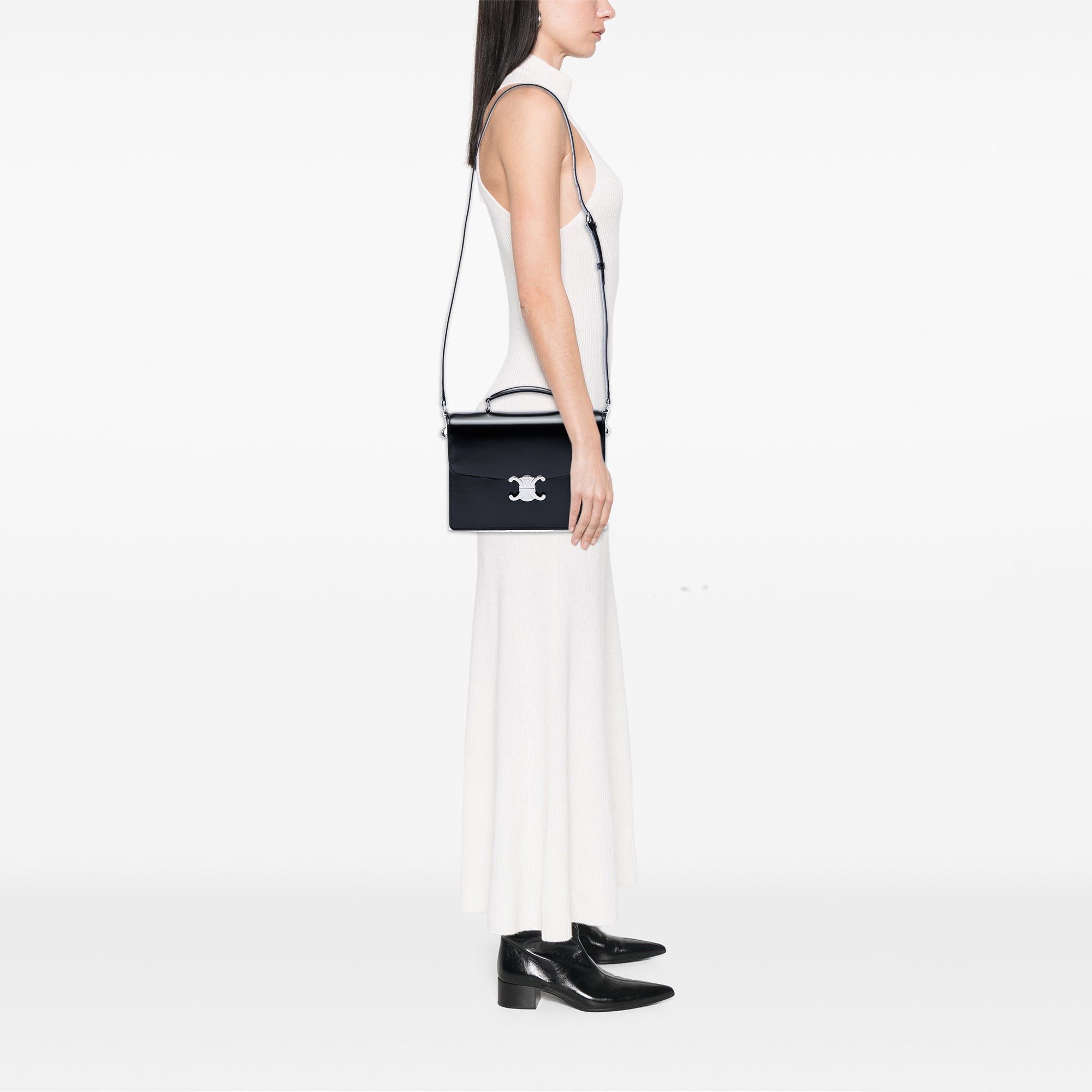 Celine Small Shiny Calfskin Triomphe Cartable Satchel Size ONE SIZE - 6 Thumbnail