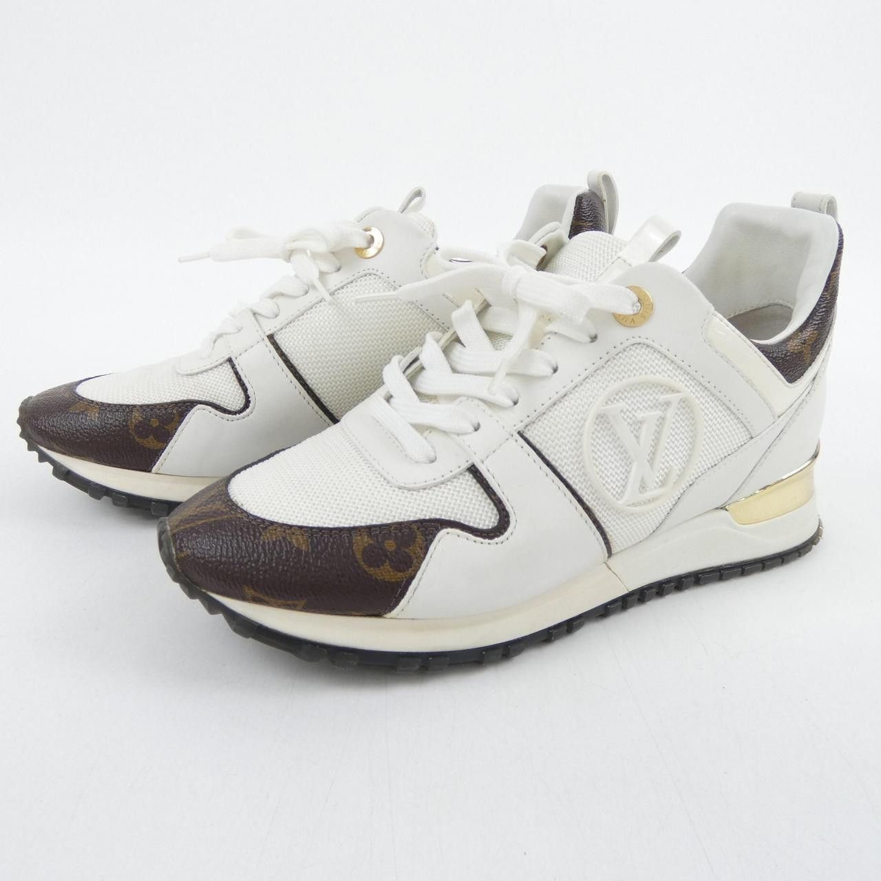 Louis Vuitton Louis Vuitton Louis Vuitton Run Away Line Calf Leather Monogram Sneakers Leather Shoes DUTY FREE for USA Size ONE SIZE - 3 Thumbnail
