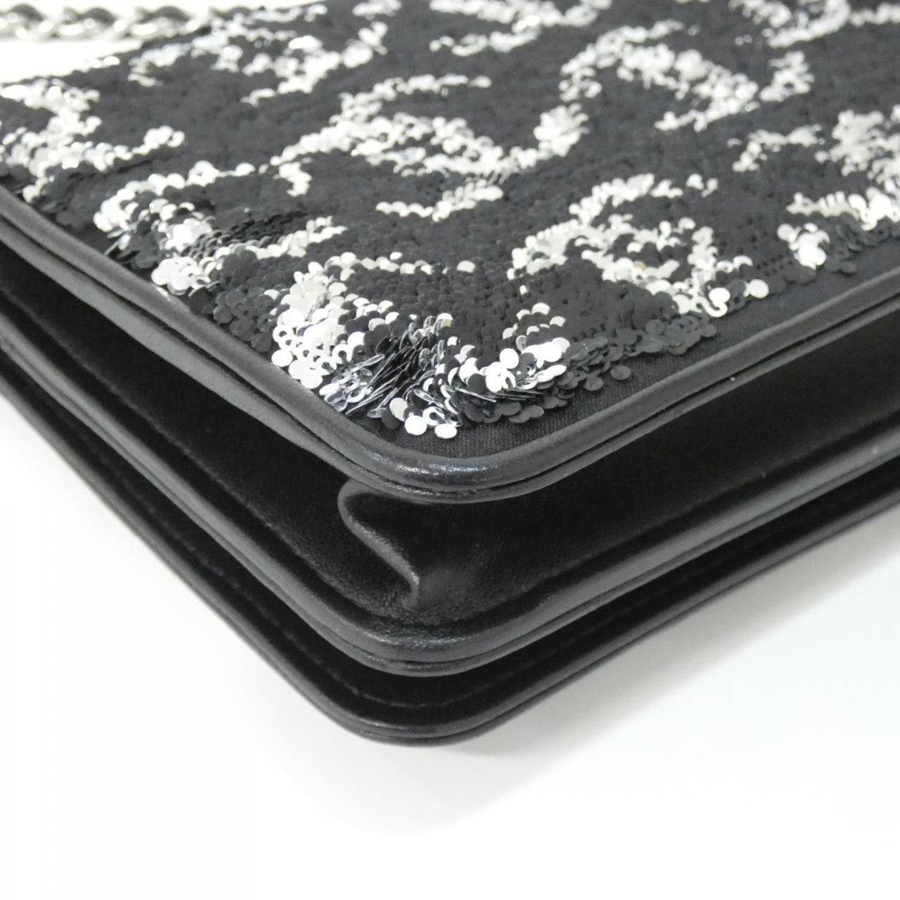 Chanel Chanel Chanel Sequin Chain Wallet Textile Shoulder AP3506 DUTY FREE for USA Size ONE SIZE - 3 Thumbnail