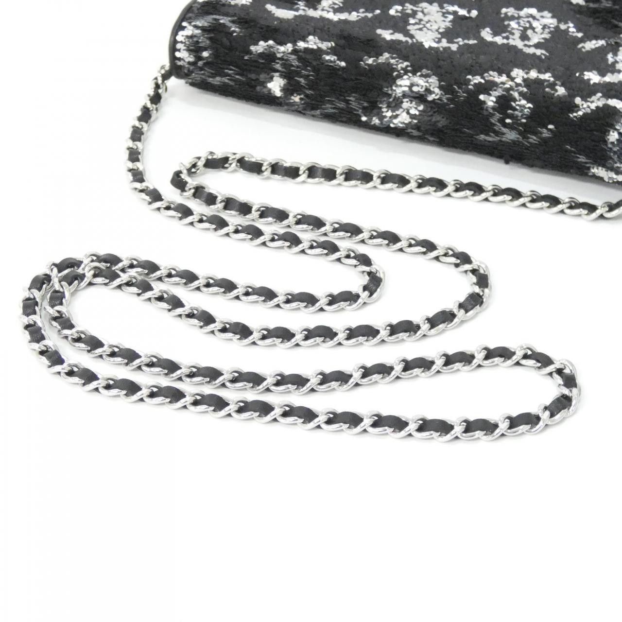 Chanel Chanel Chanel Sequin Chain Wallet Textile Shoulder AP3506 DUTY FREE for USA Size ONE SIZE - 5 Thumbnail