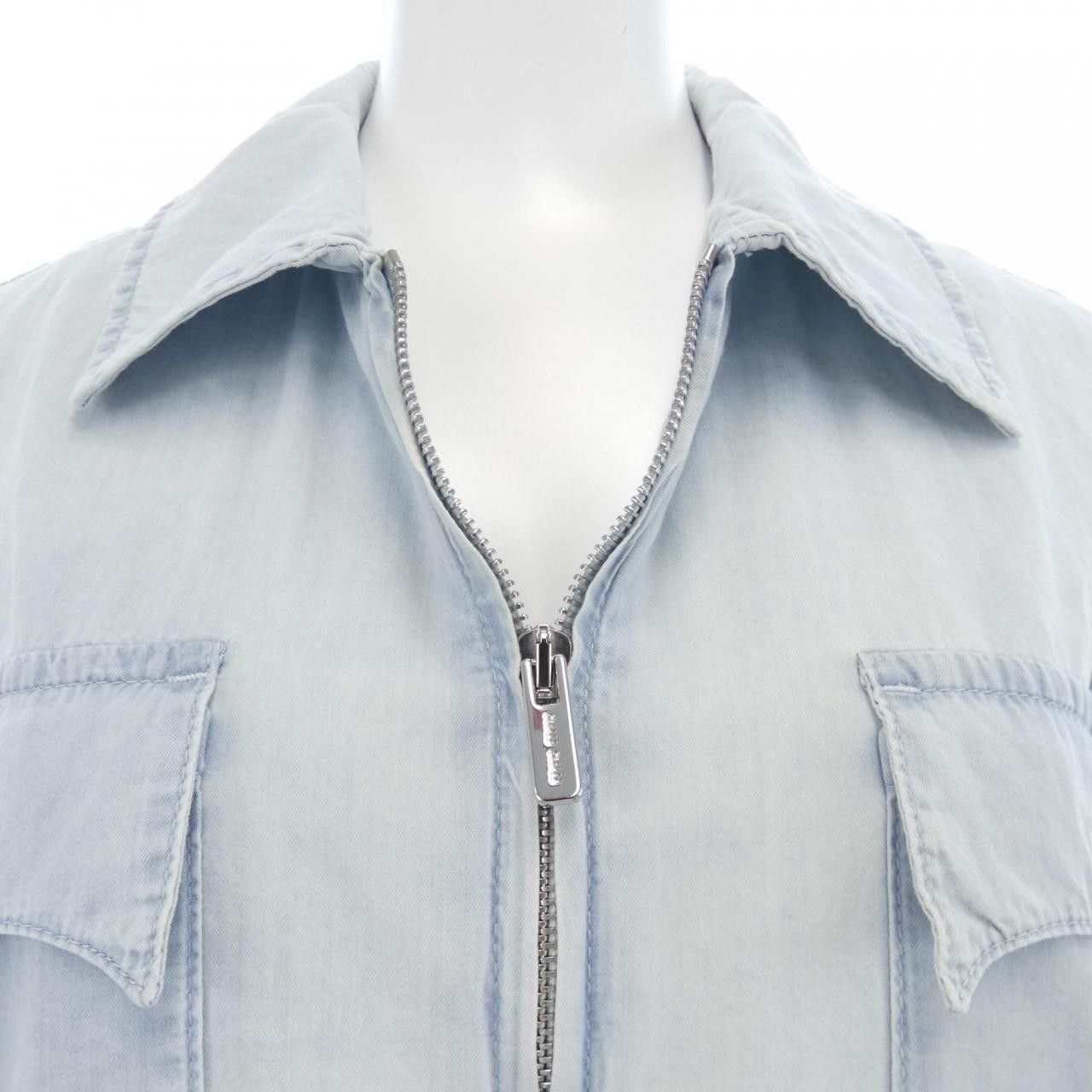 Miu Miu Miu Miu Miu Miu Chambray Jacket Textile Outerwear GWB205SOOO14UT DUTY FREE for USA Size ONE SIZE - 5 Thumbnail