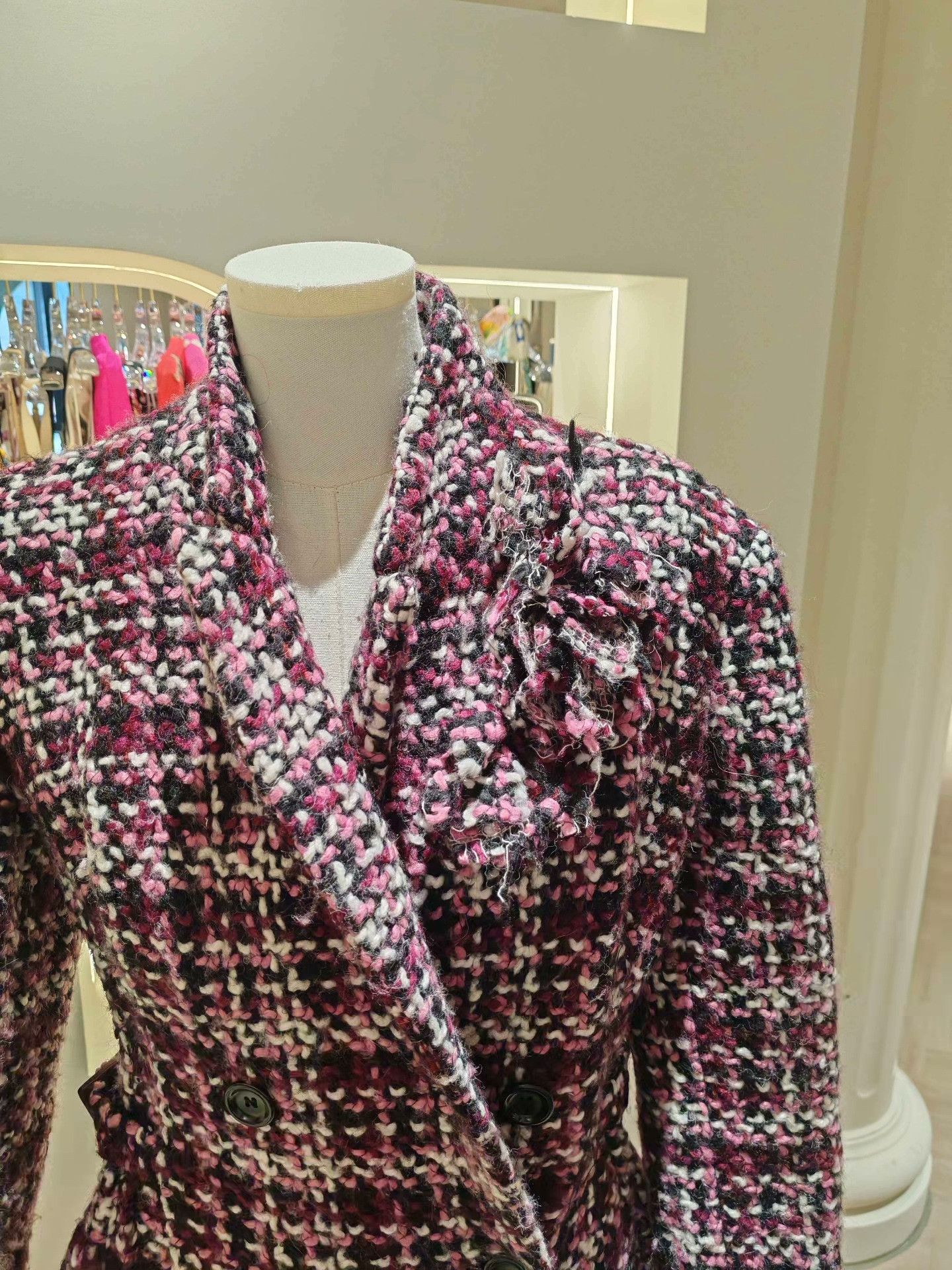 Ermanno Scervino Ermanno Scervino Pink Wool Blend Coat Size S / US 4 / IT 40 - 6 Thumbnail