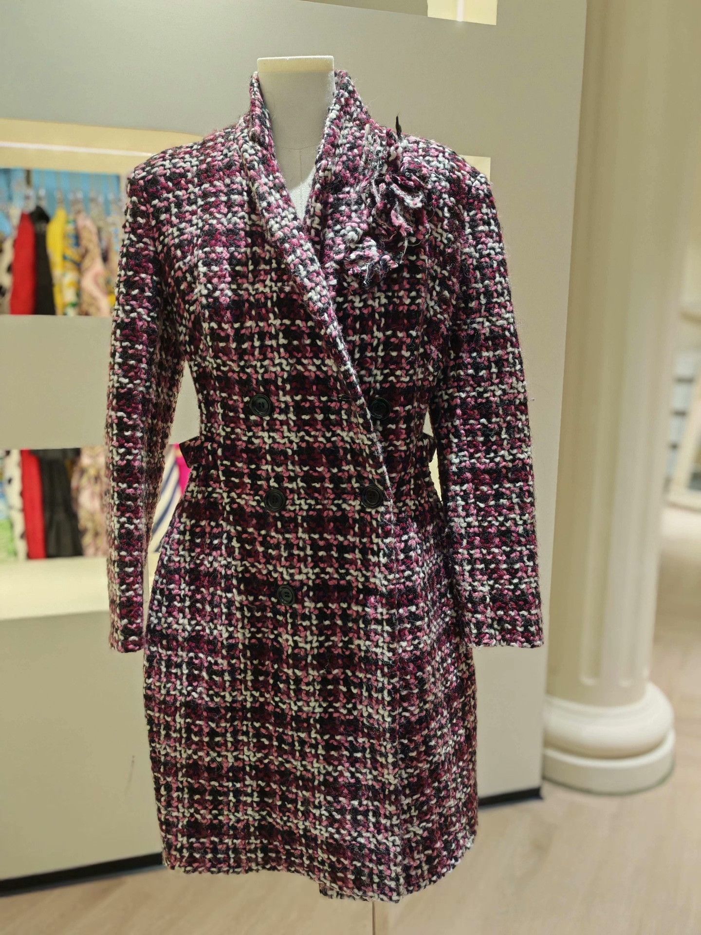 Ermanno Scervino Ermanno Scervino Pink Wool Blend Coat Size S / US 4 / IT 40 - 3 Thumbnail