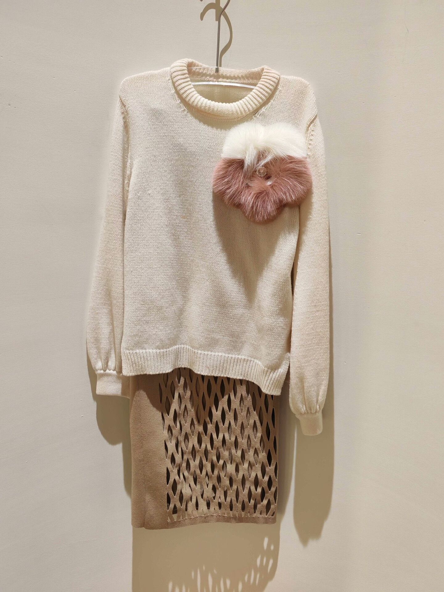 Fendi Fendi FF Logo Hollow-Out Knit Skirt Size 38" / US 16 / IT 52 - 2 Thumbnail