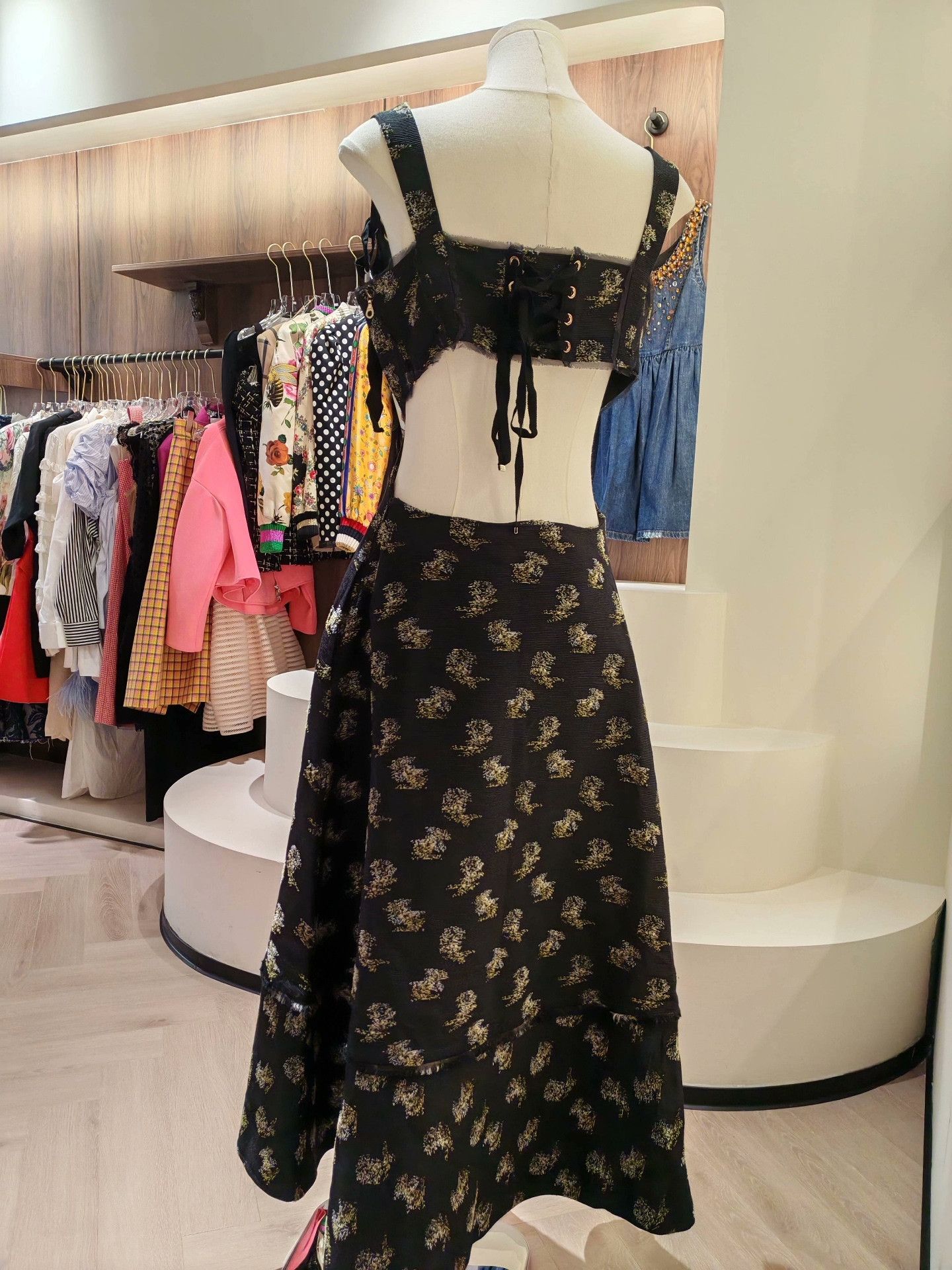 Erdem ERDEM Black Floral Camisole Dress Size XS / US 0-2 / IT 36-38 - 2 Thumbnail