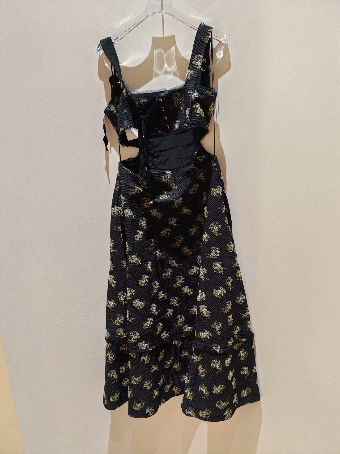 Erdem ERDEM Black Floral Camisole Dress Size XS / US 0-2 / IT 36-38 - 7 Thumbnail