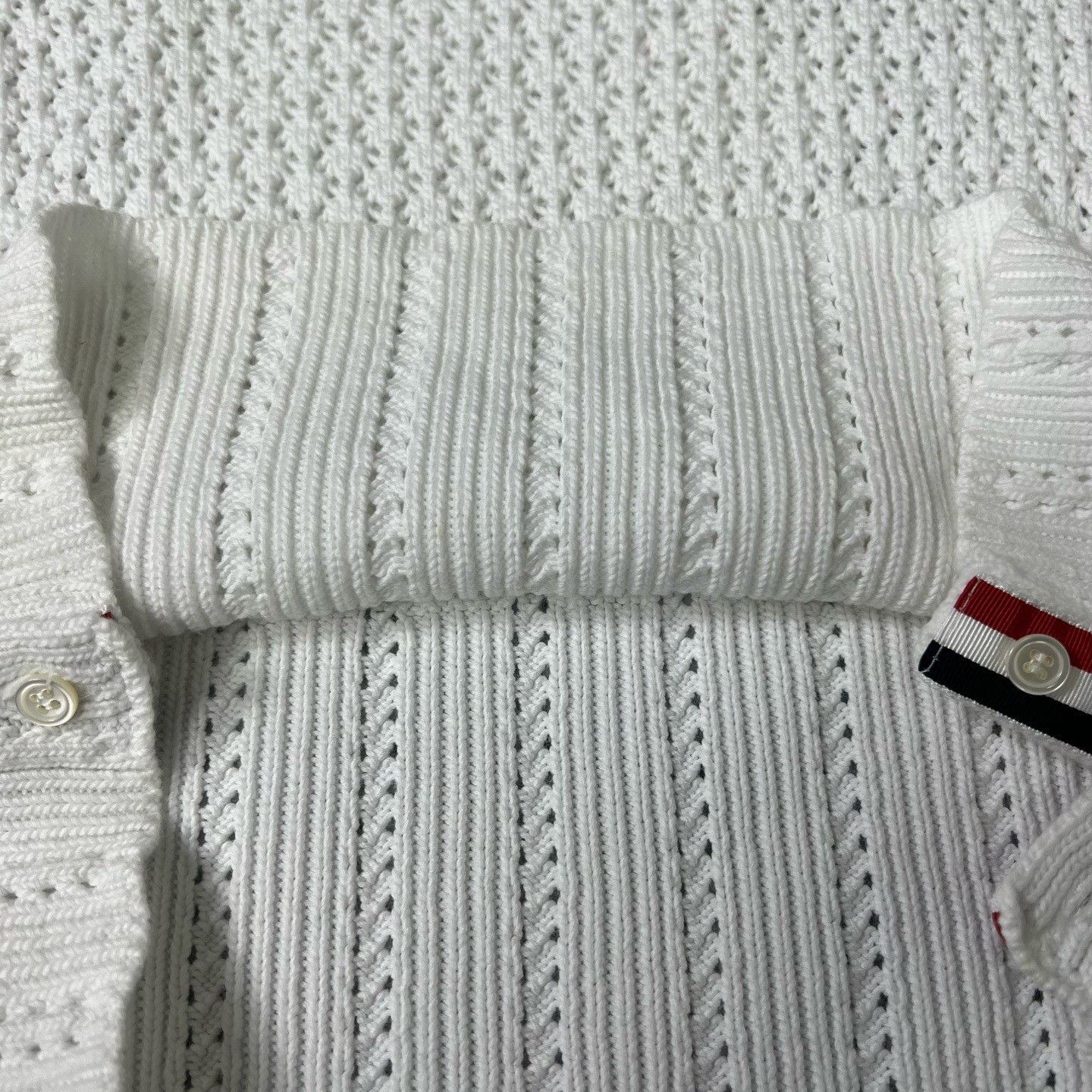 Thom Browne Thom Browne Pink Shell Jacquard Knit Short Sleeve Size M / US 6-8 / IT 42-44 - 5 Thumbnail