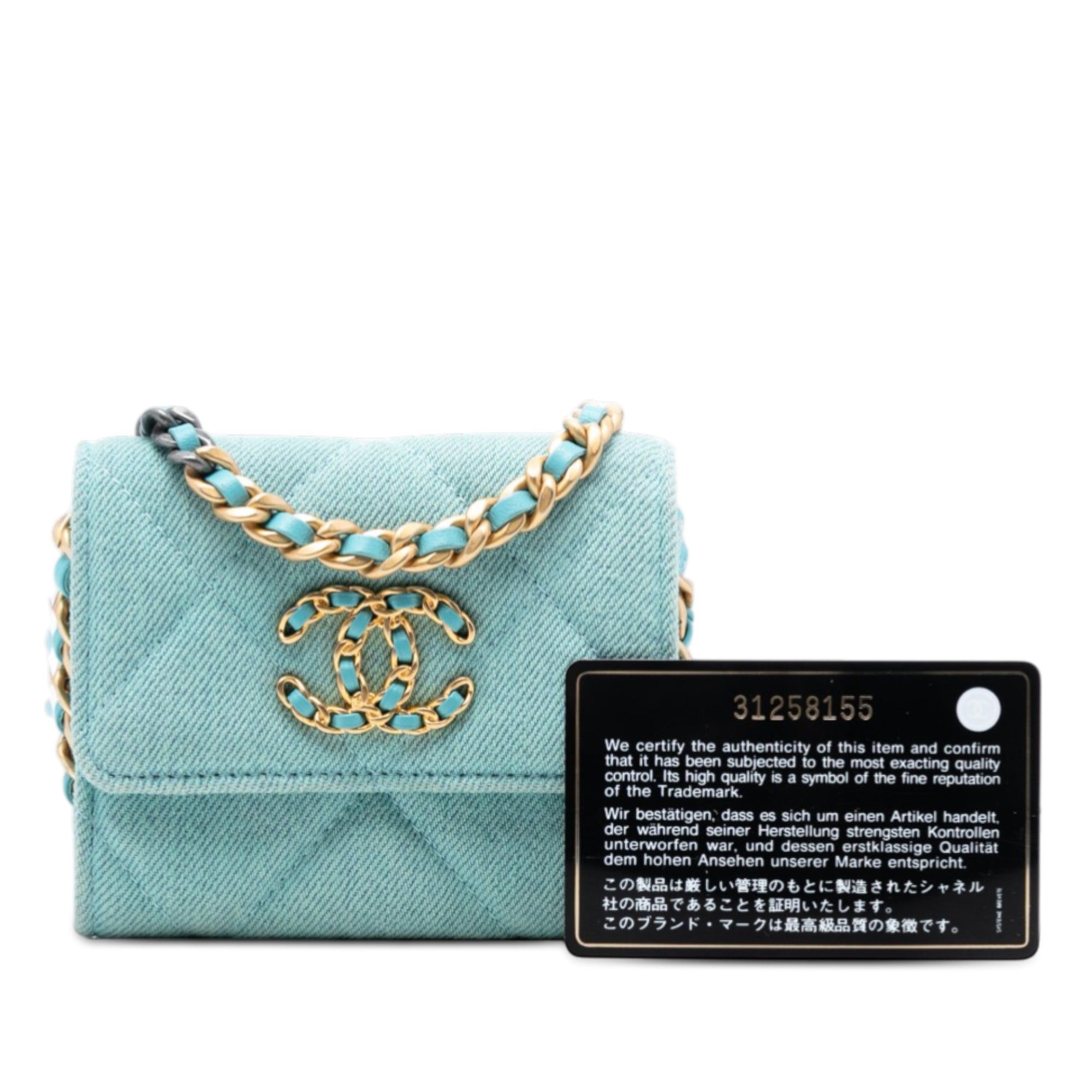 Chanel Quilted Denim 19 Card Holder with Chain Size ONE SIZE - 8 Thumbnail