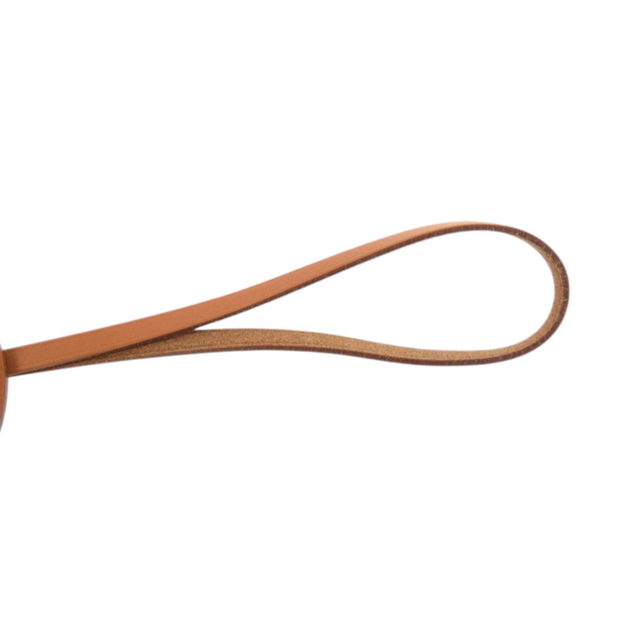 Hermes Unused Hermes Paddock Flott Accessory Bag Charm 064271CABE Strap Leather Blue Atoll Brown Orange 0258HERMES Size ONE SIZE - 5 Thumbnail