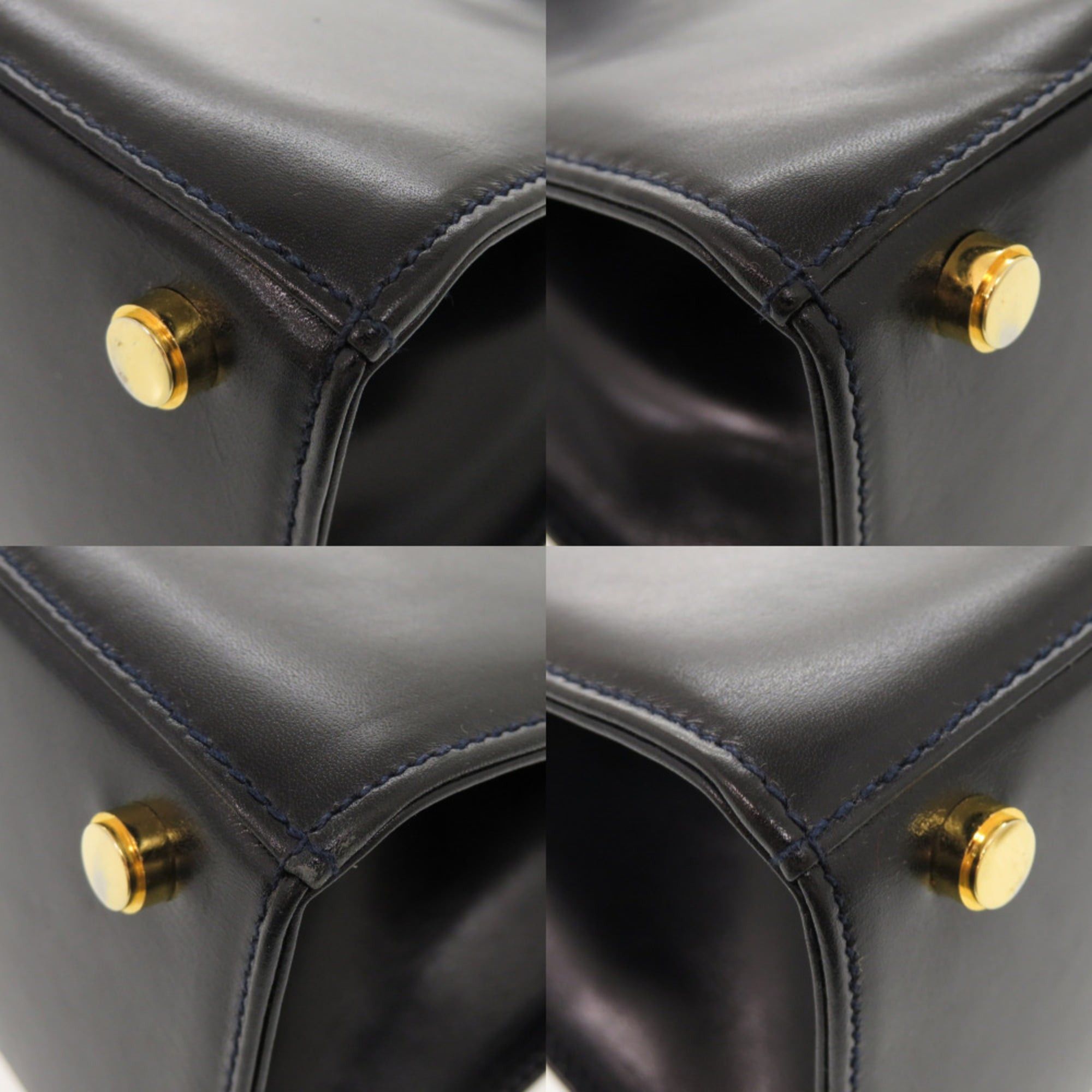 Salvatore Ferragamo Excellent condition Salvatore Ferragamo Vara ribbon leather navy 2-way handbag/shoulder bag 0568Salvatore Size ONE SIZE - 5 Thumbnail