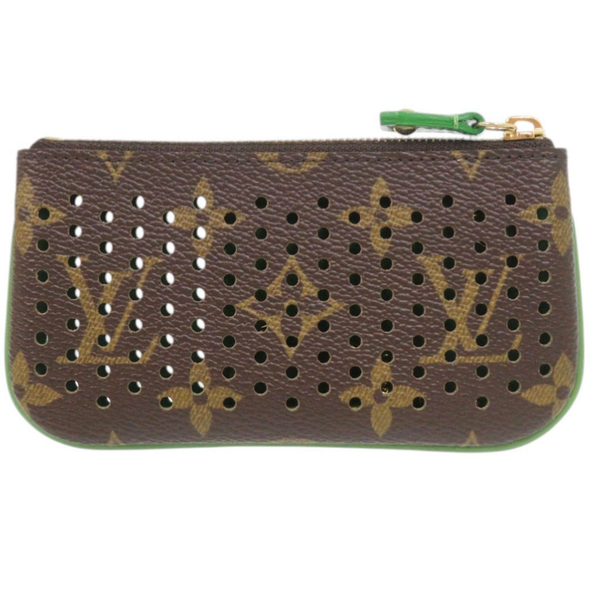 Louis Vuitton Like New Louis Vuitton Pochette Clé M95186 Monogram Perfo Green Wallet/Coin Case LV 0397LOUIS VUITTON Size ONE SIZE - 2 Thumbnail
